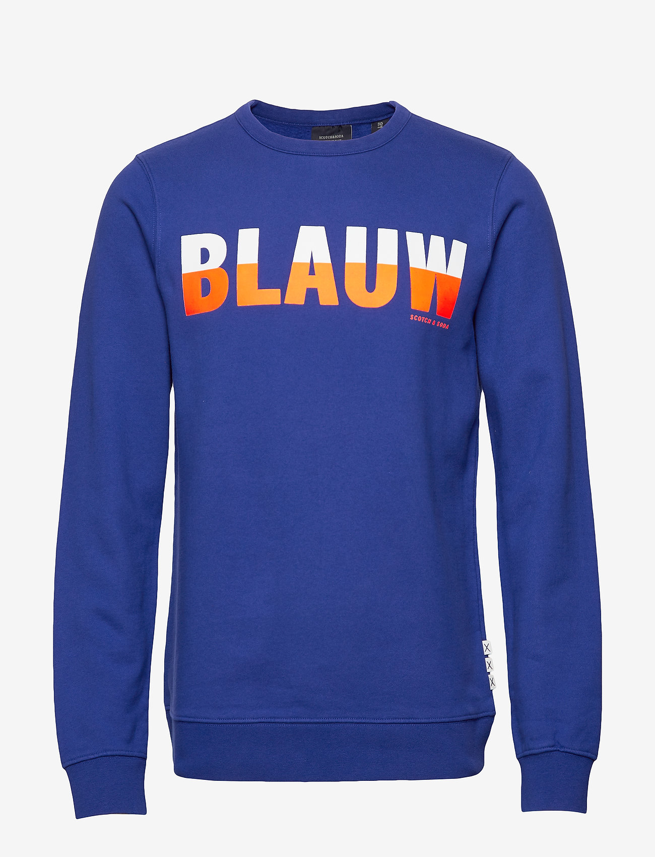Scotch & Soda - Ams Blauw signature crew sweat in regular fit - yinmin blue - 0