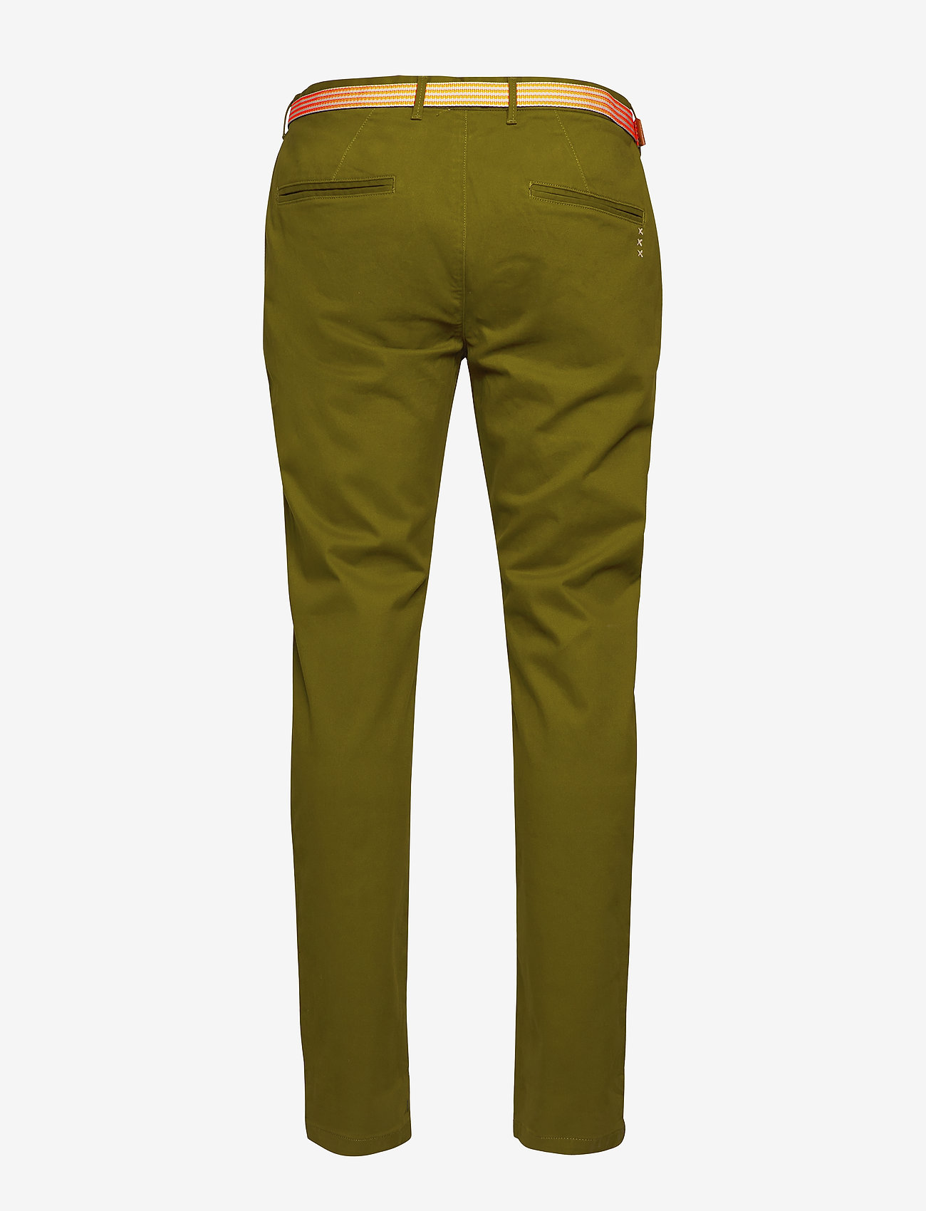 Scotch & Soda - Ams Blauw stretch Stuart chino with belt - military green - 1