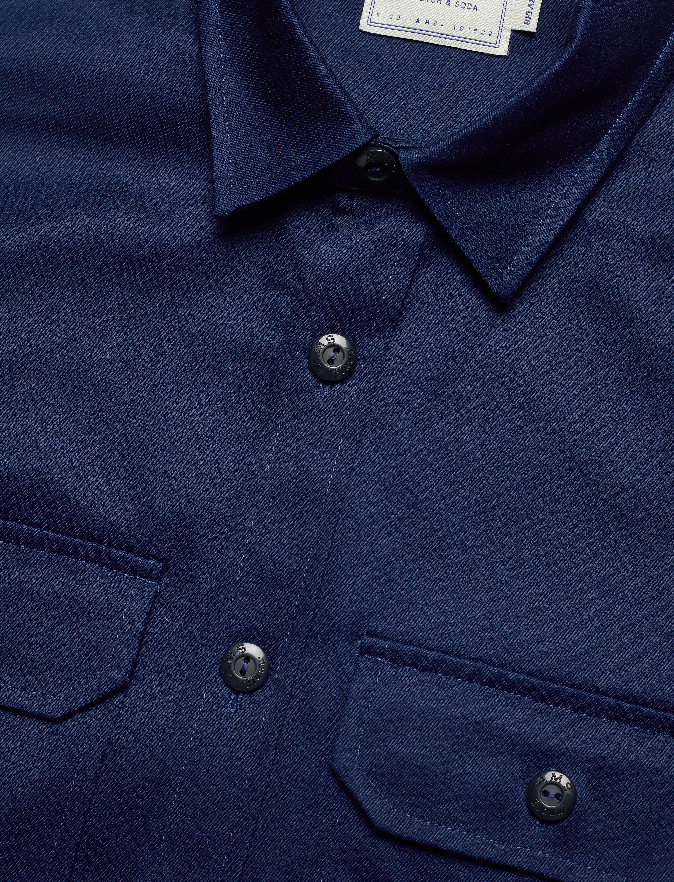Scotch & Soda - Ams Blauw clean twill utility shirt - sacre blue - 2