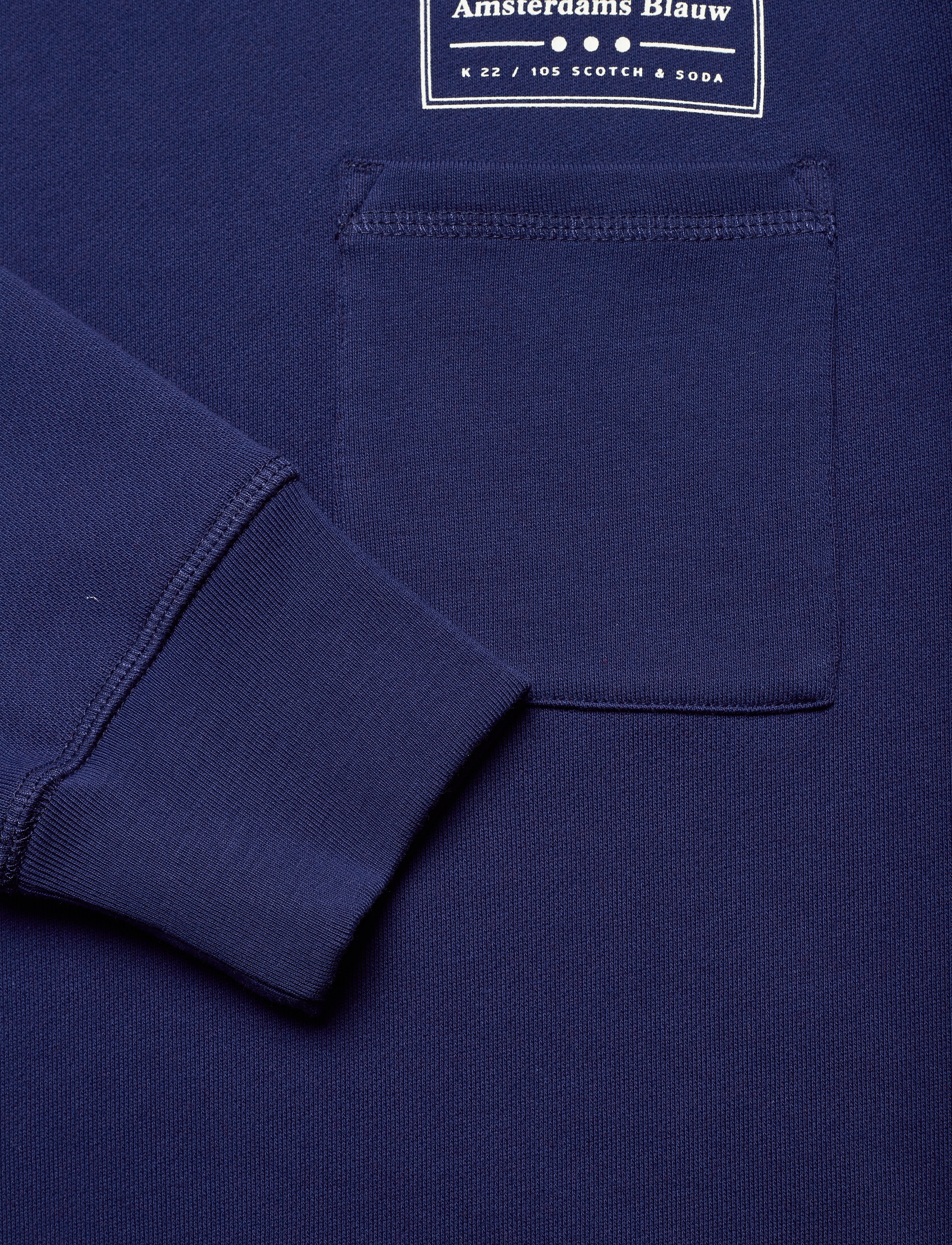 Scotch & Soda - Crewneck sweat with contrast loops and chest pocket - navy - 3