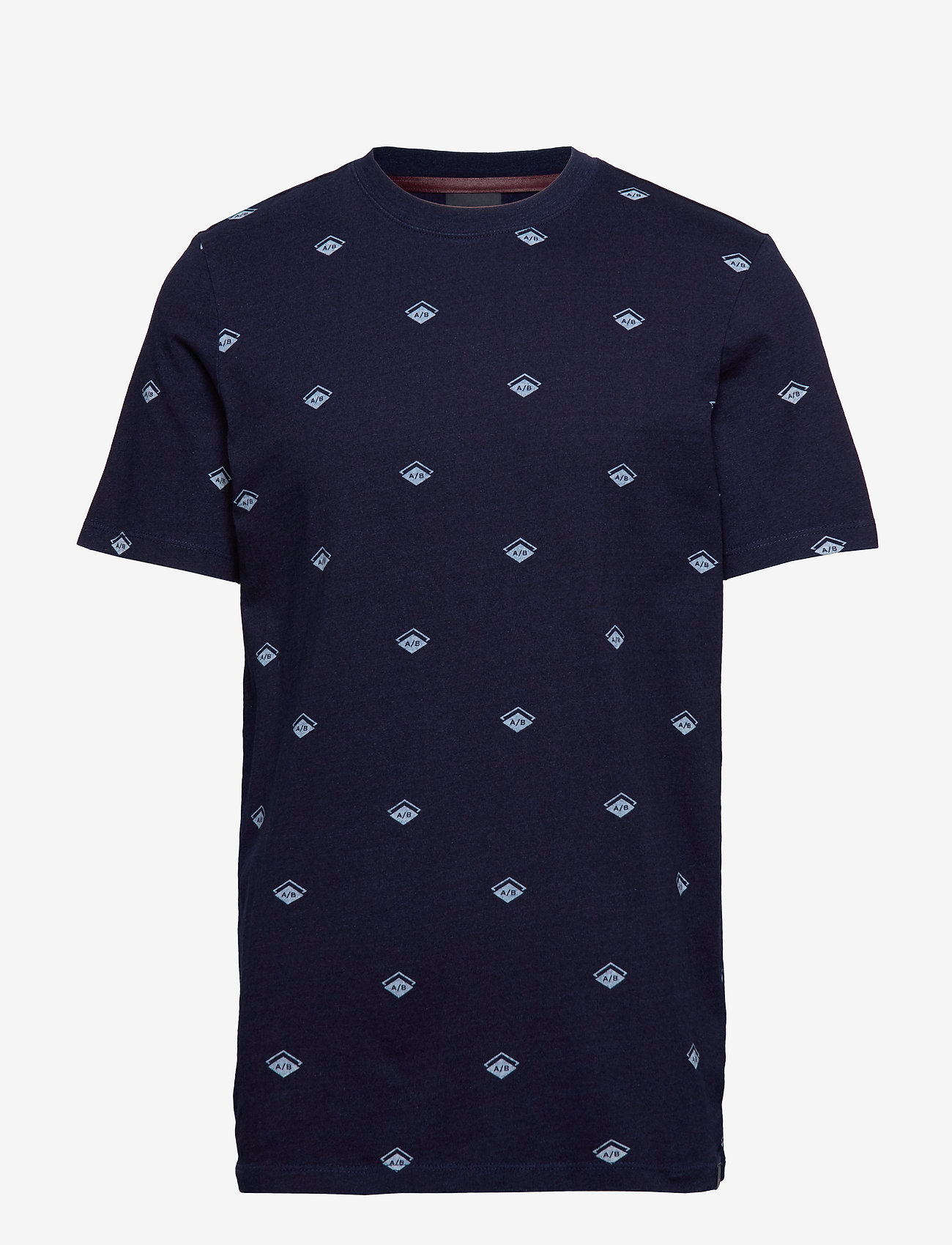 Blauw indigo tee in solid and prints - COMBO B