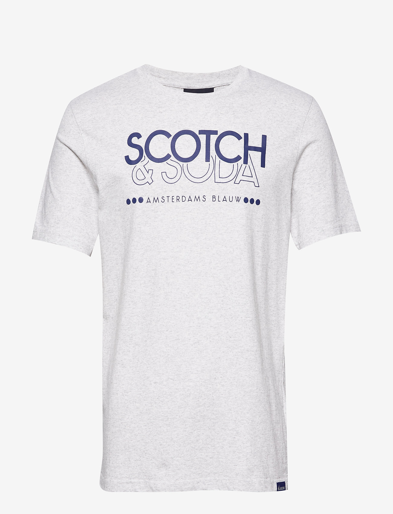 Scotch & Soda - Scotch & Soda crew neck logo tee - grey melange - 0