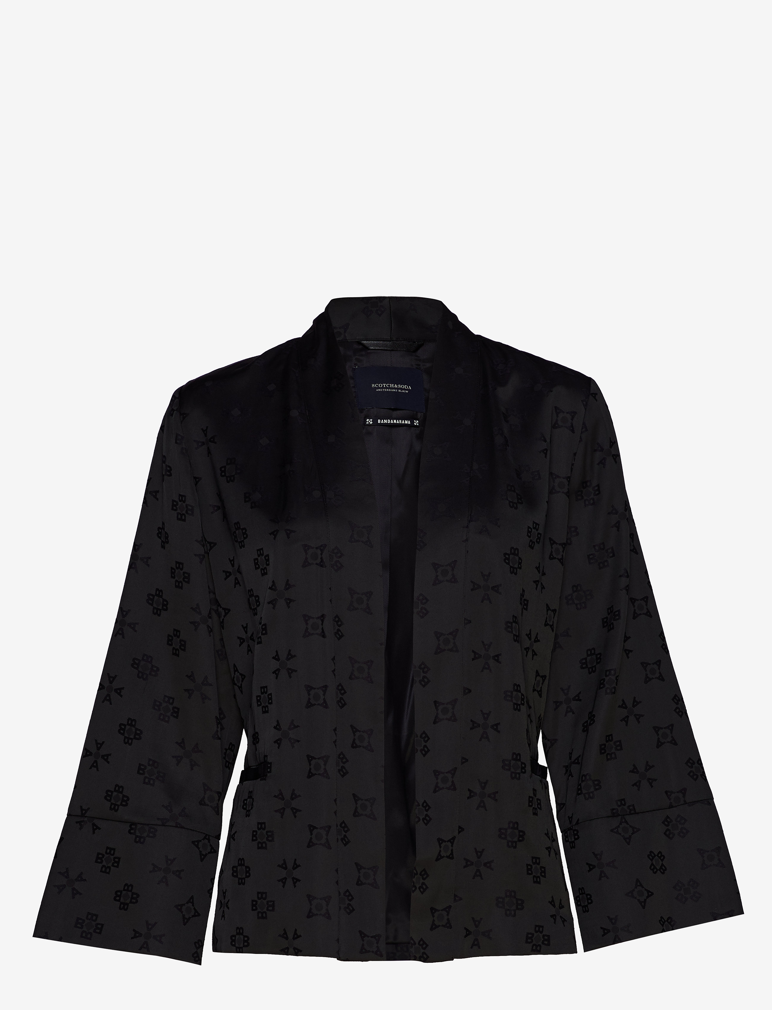 Scotch & Soda - Kimono blazer in special tonal jacquard quality - black - 2