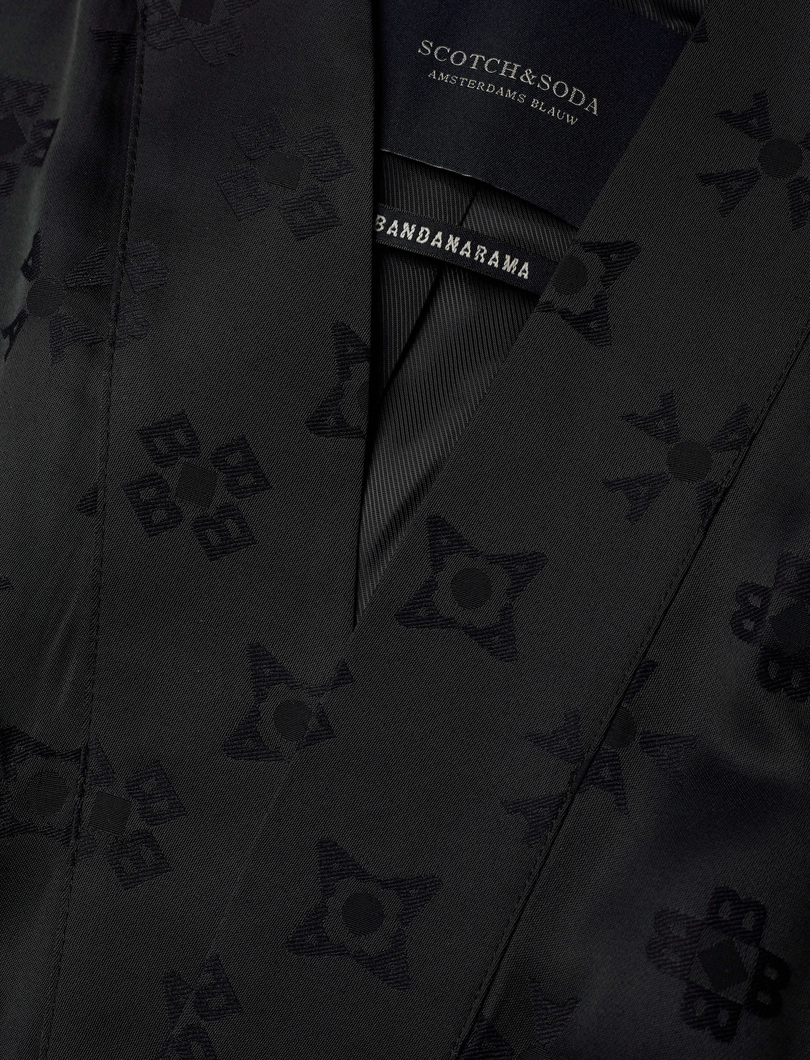 Scotch & Soda - Kimono blazer in special tonal jacquard quality - black - 4