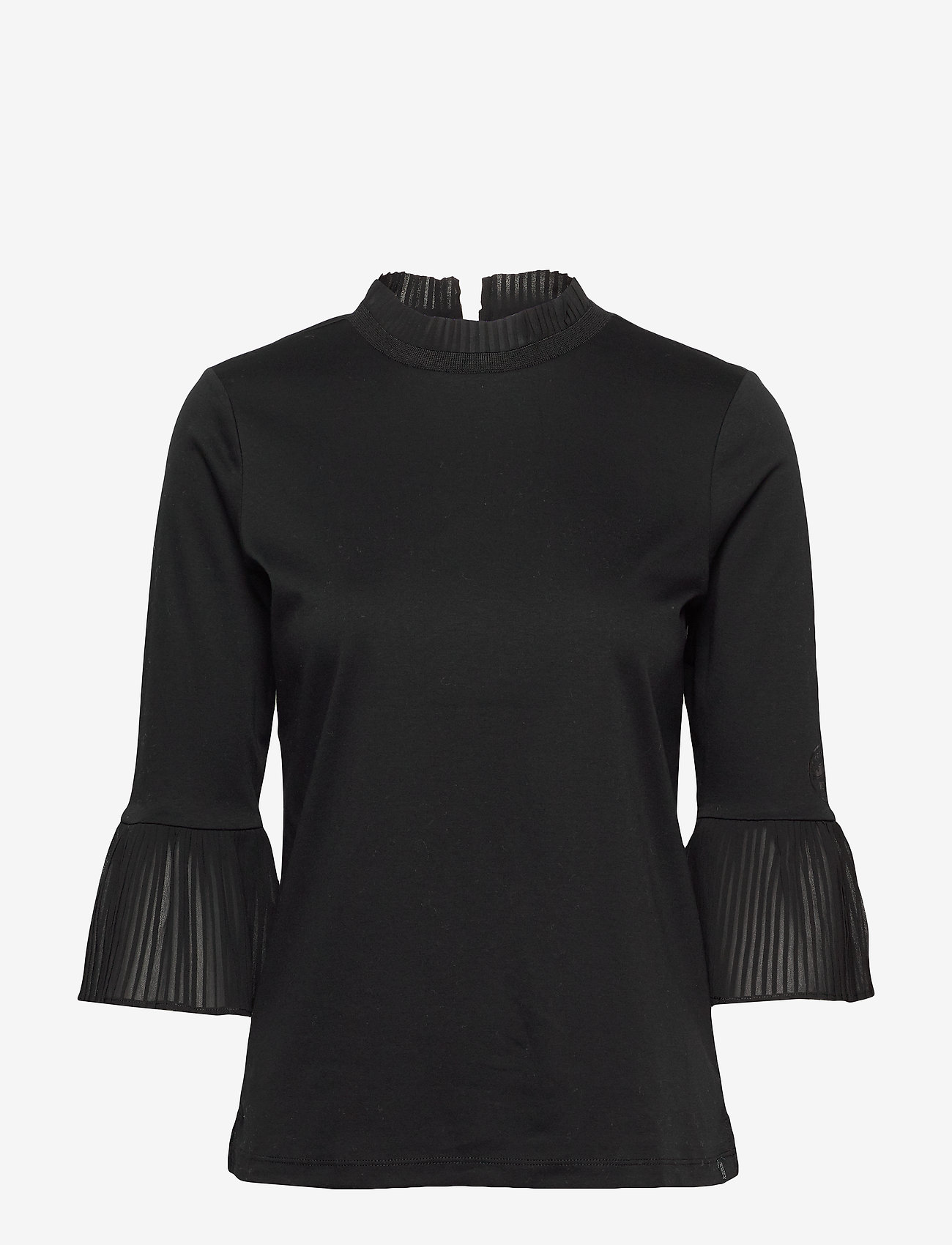 Scotch & Soda - Andy & Pablo long sleeve tee with special collar - black - 0