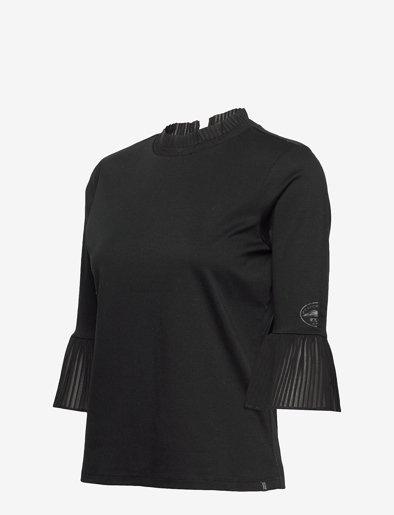 Scotch & Soda - Andy & Pablo long sleeve tee with special collar - black - 2