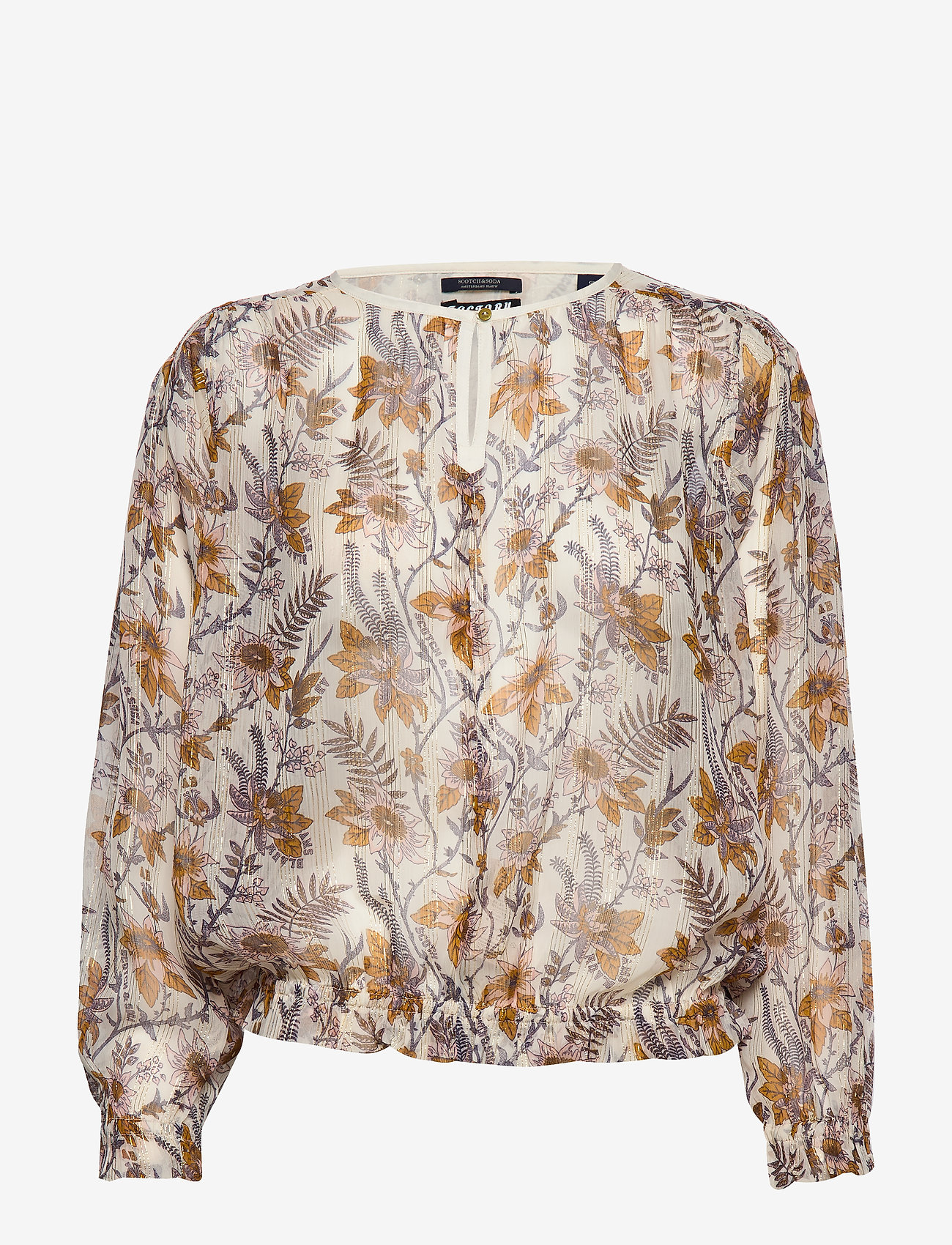 Scotch & Soda - Drapey top in floral prints with elastic detailing - combo a - 0