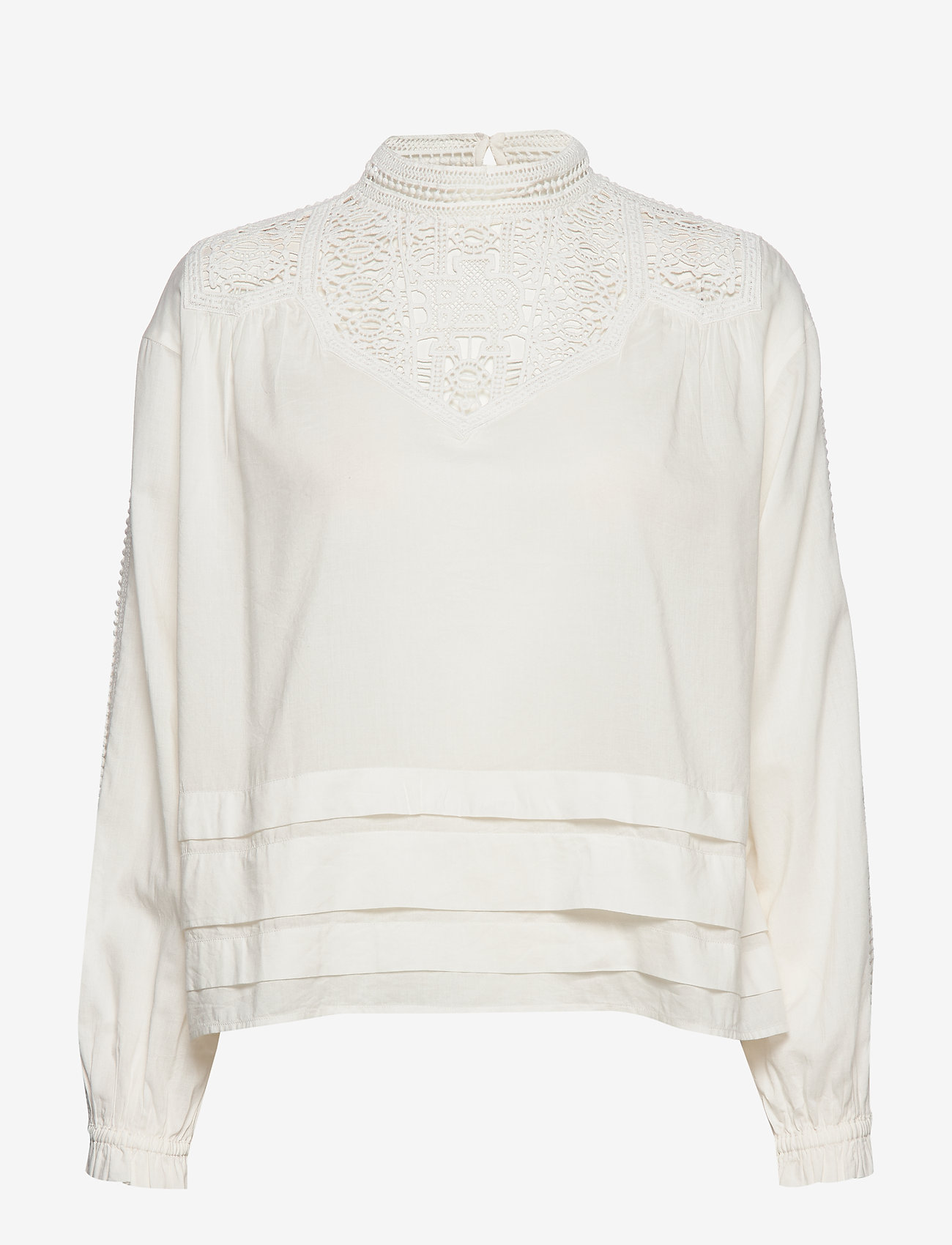 Scotch & Soda - Feminine drapey top with special lace detailing - off white - 0