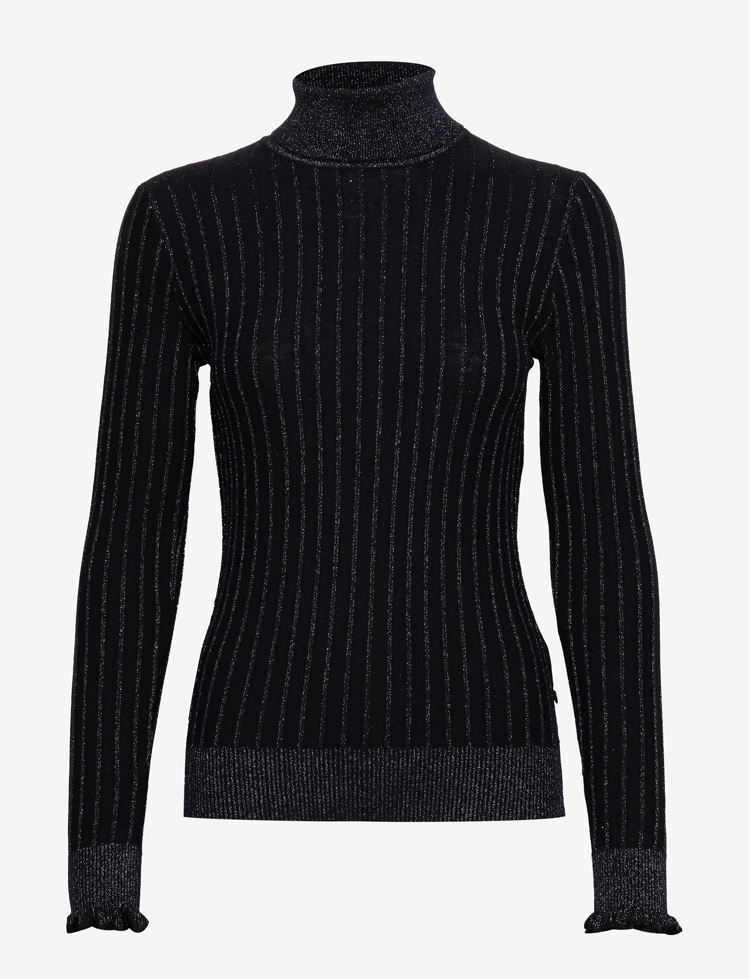 Scotch & Soda - Turtle neck in knitted rib with details - night - 0