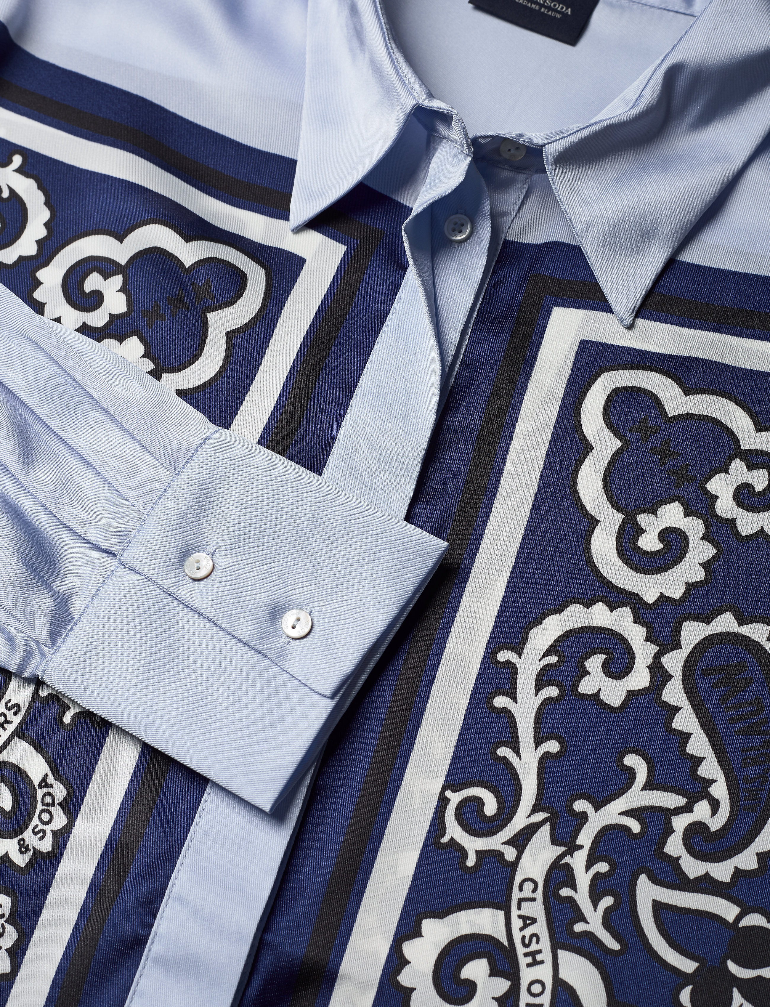 Scotch & Soda - Button up silky shirt with placement  bandana print - combo a - 2