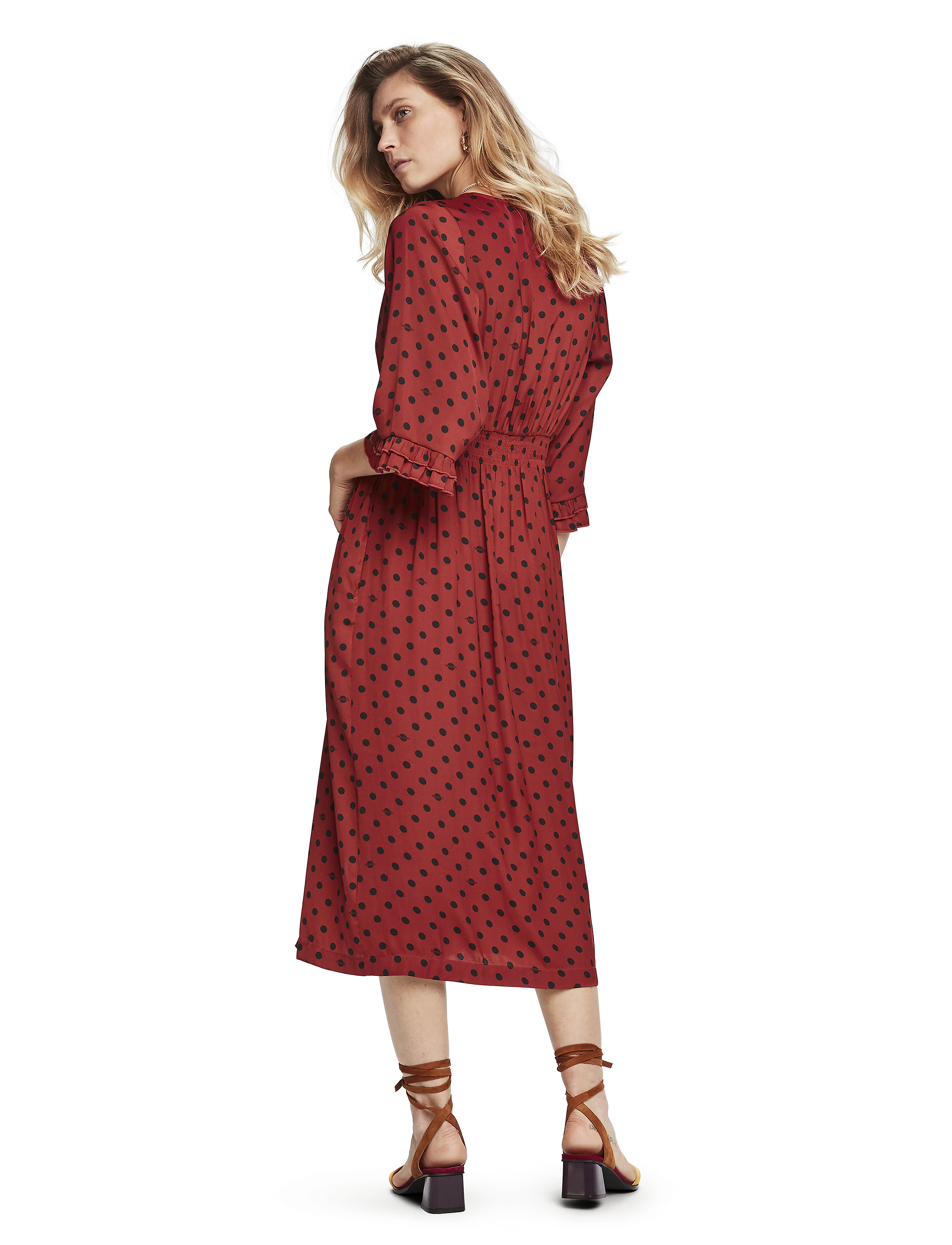 Scotch & Soda - Midi length v-neck dress with ruffles - combo e - 3