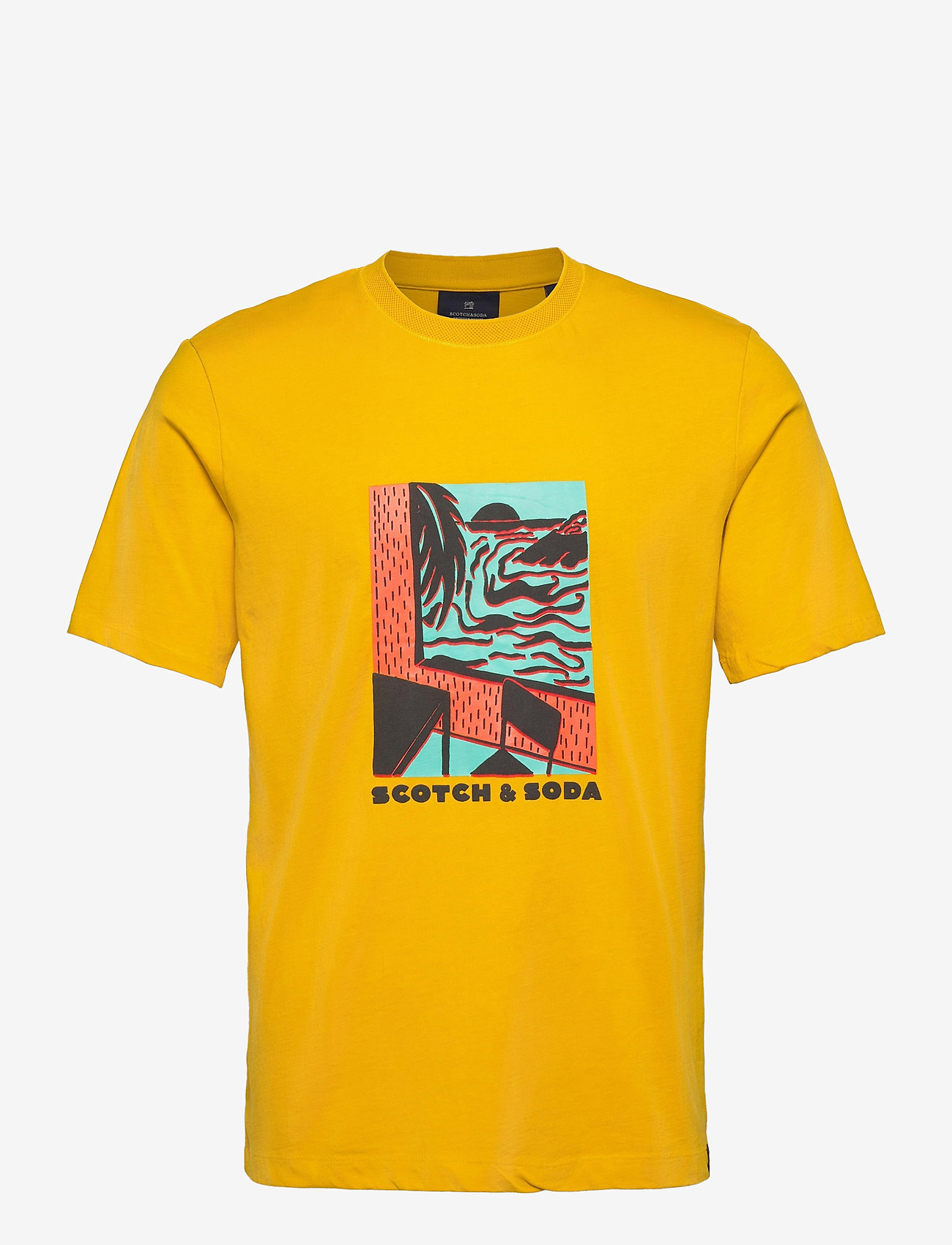 Scotch & Soda - Seasonal artwork tee - explorer yellow - 0