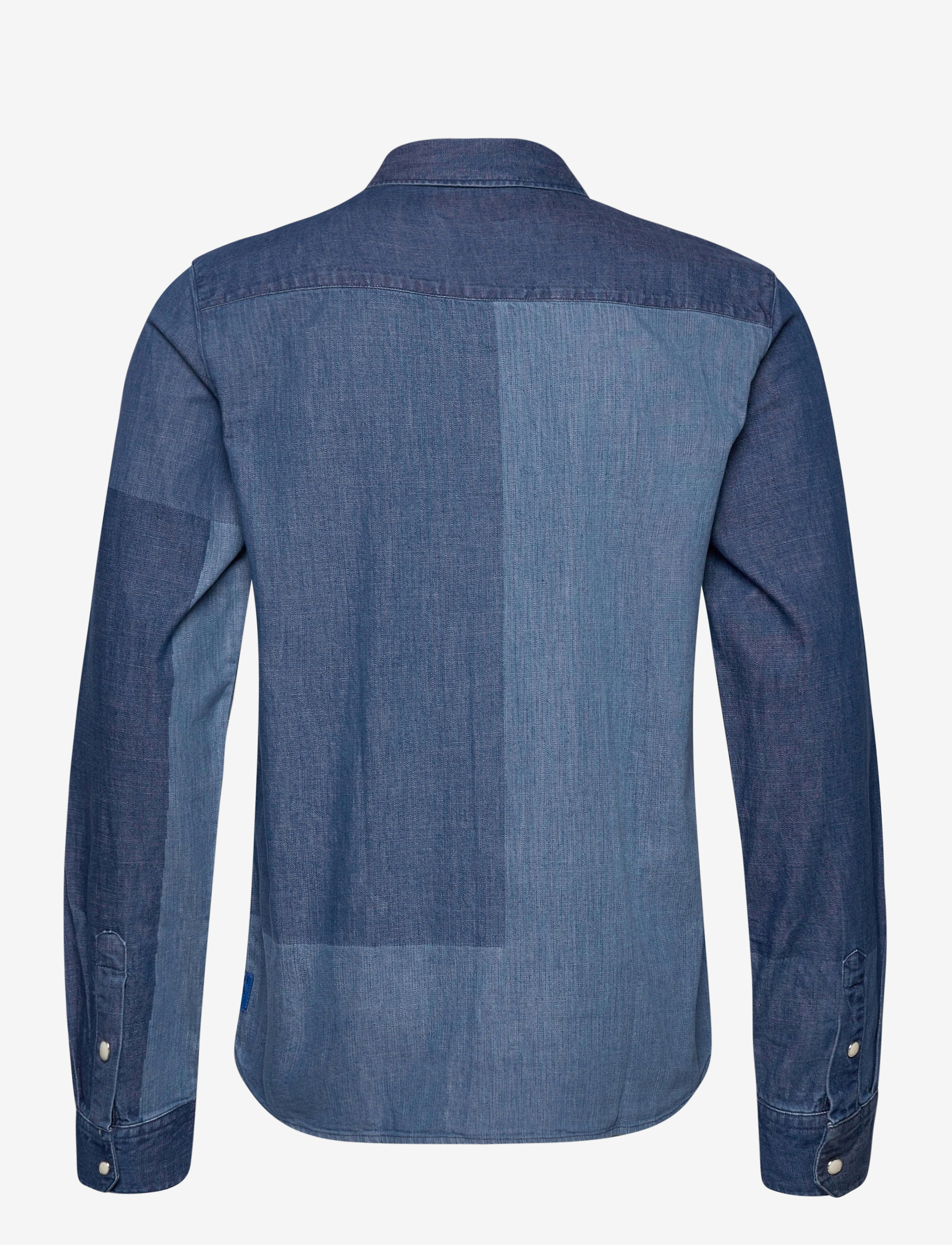 Scotch & Soda - Ams Blauw denim shirt with patchwork detailing - combo a - 1