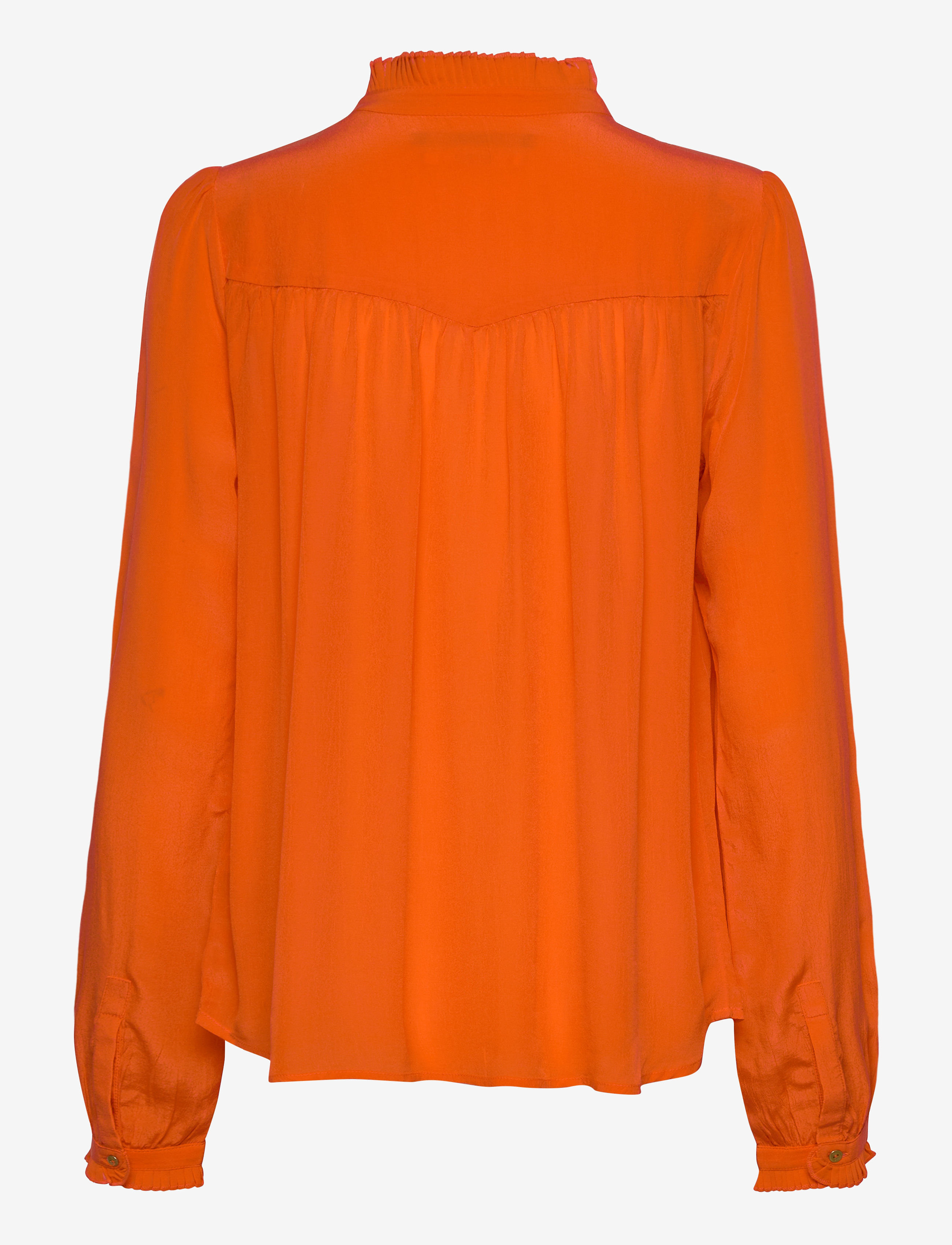 Scotch & Soda - Feminine shirt with pleated detailing - orange shell - 2