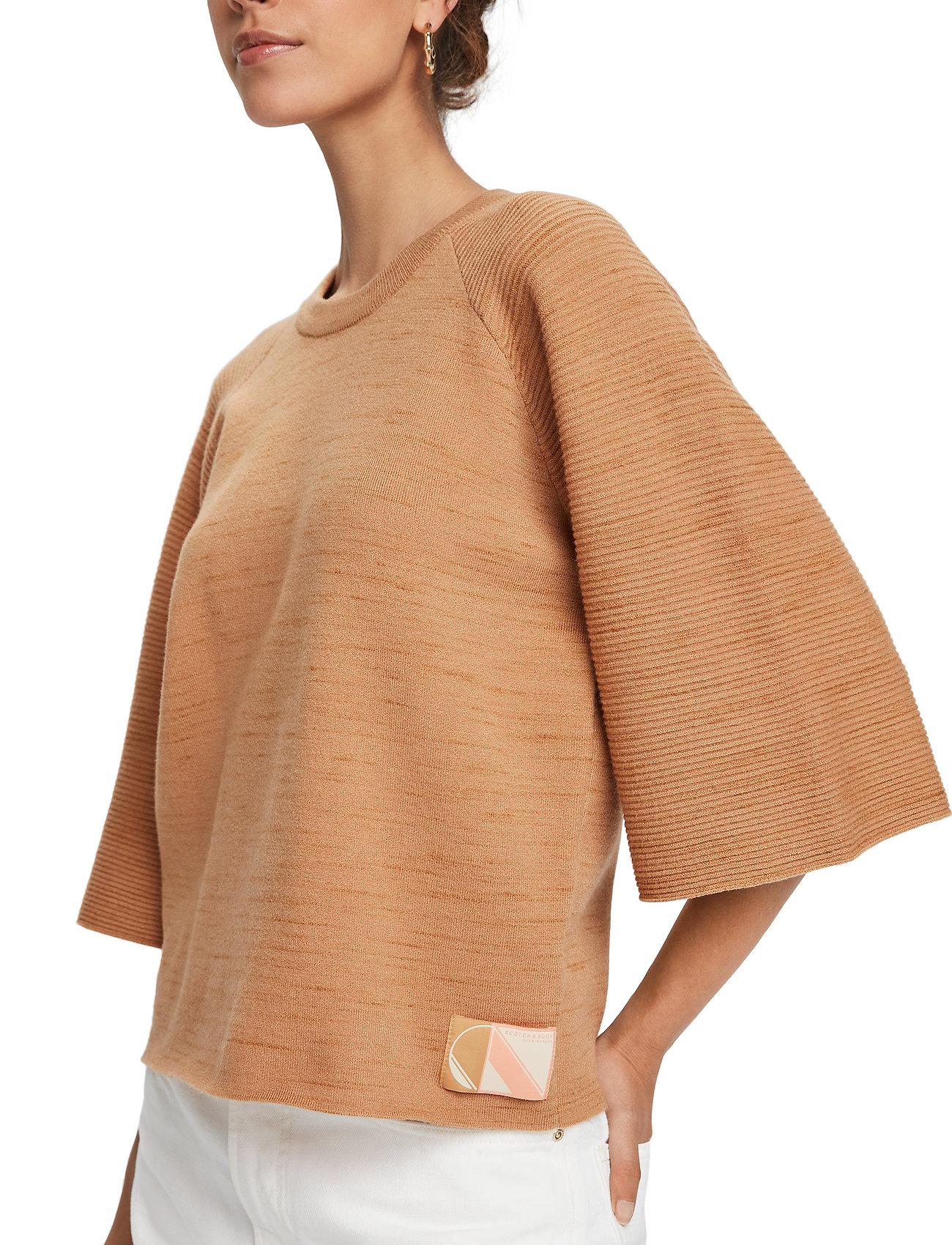 Scotch & Soda - Club nomade knitted pull - camel melange - 4