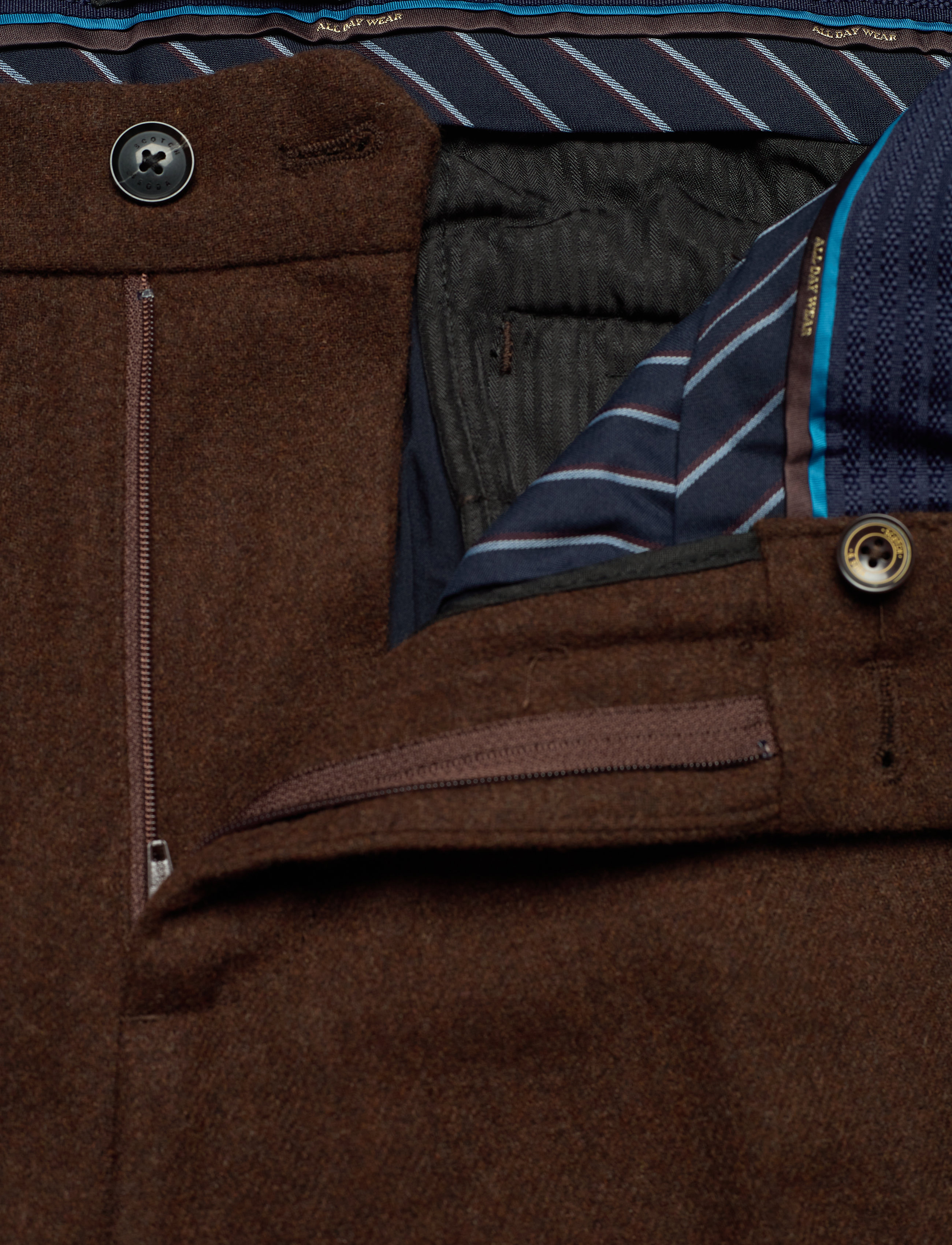 Scotch & Soda - STUART- Classic neps wool-blend chino - brown melange - 3