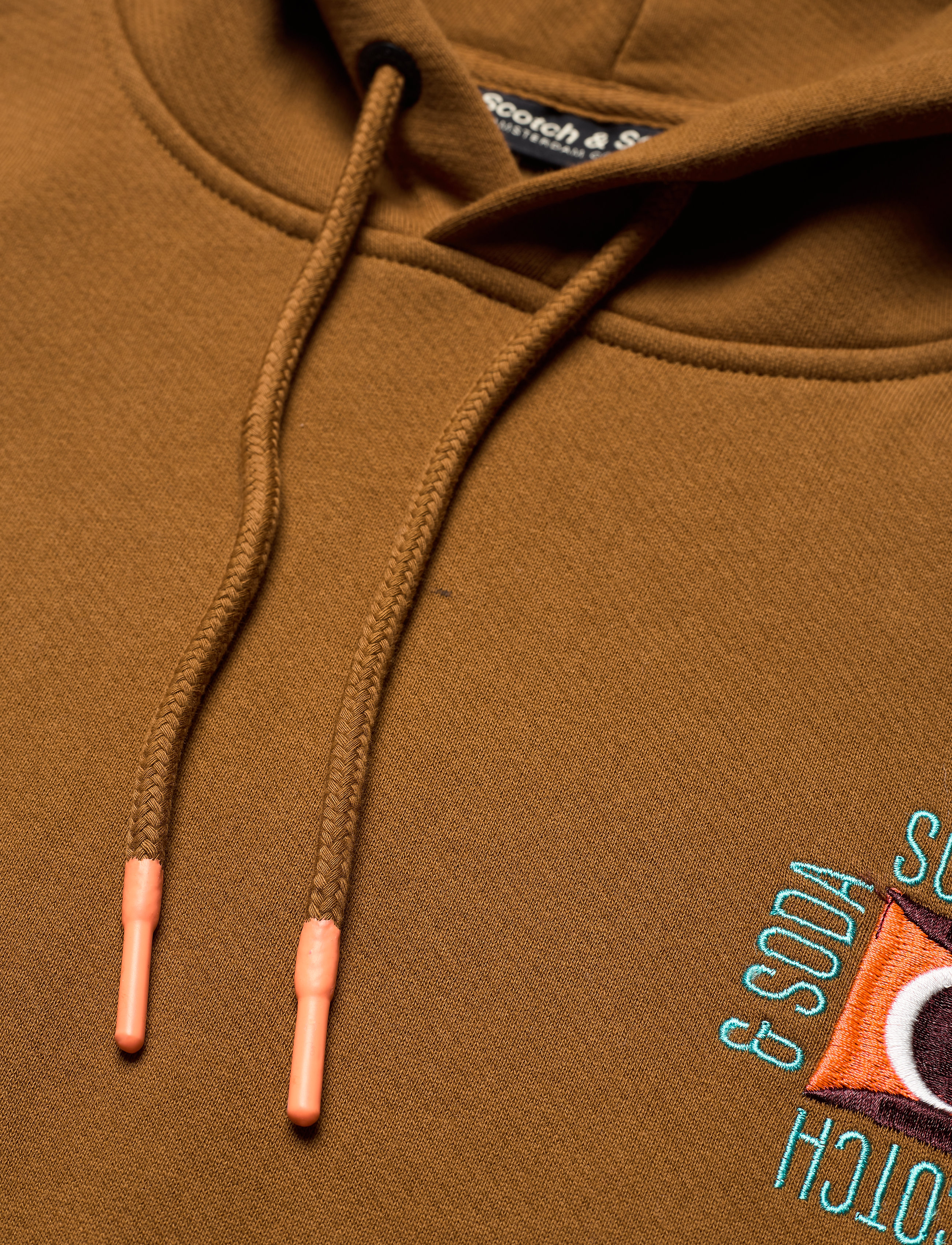 Scotch & Soda - Clean felpa hoodie with pop chest embroidery - teddy - 2