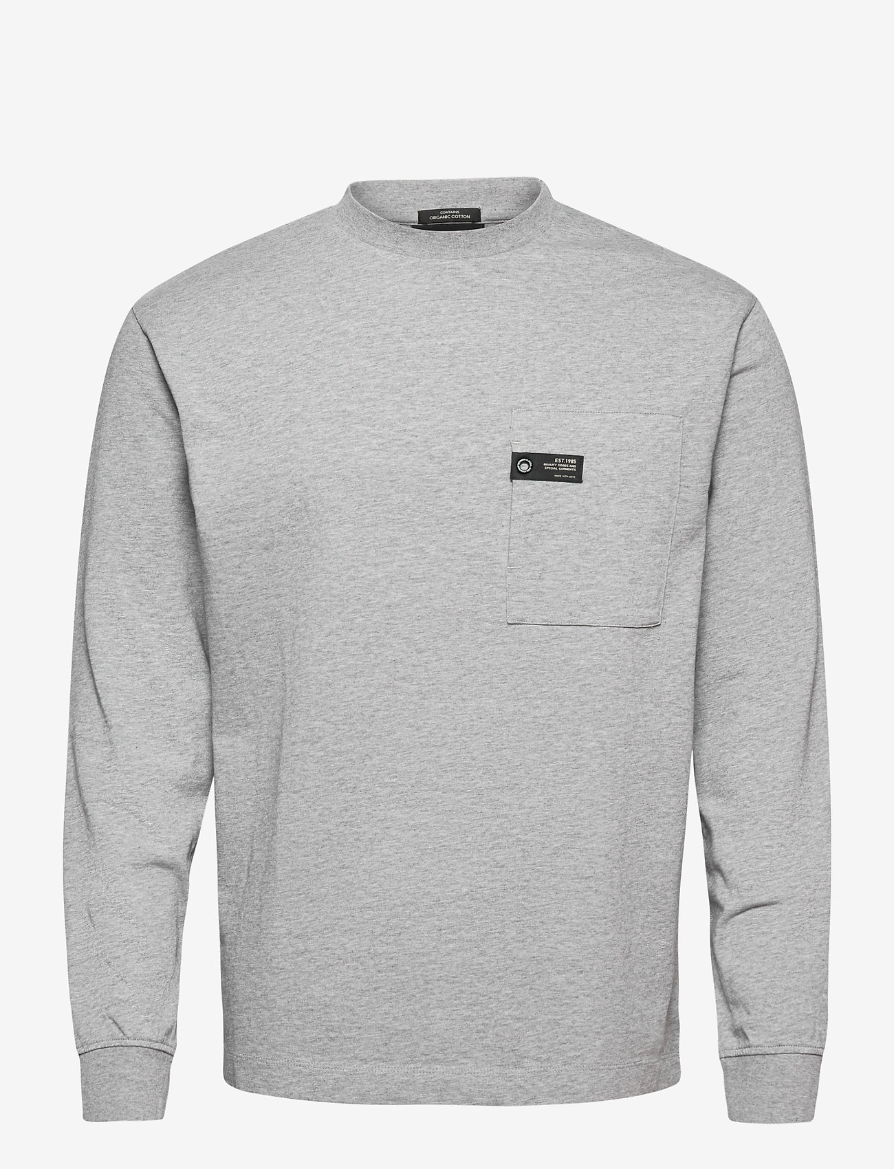 Scotch & Soda - Organic cotton heavy jersey longsleeve tee - grey melange - 0