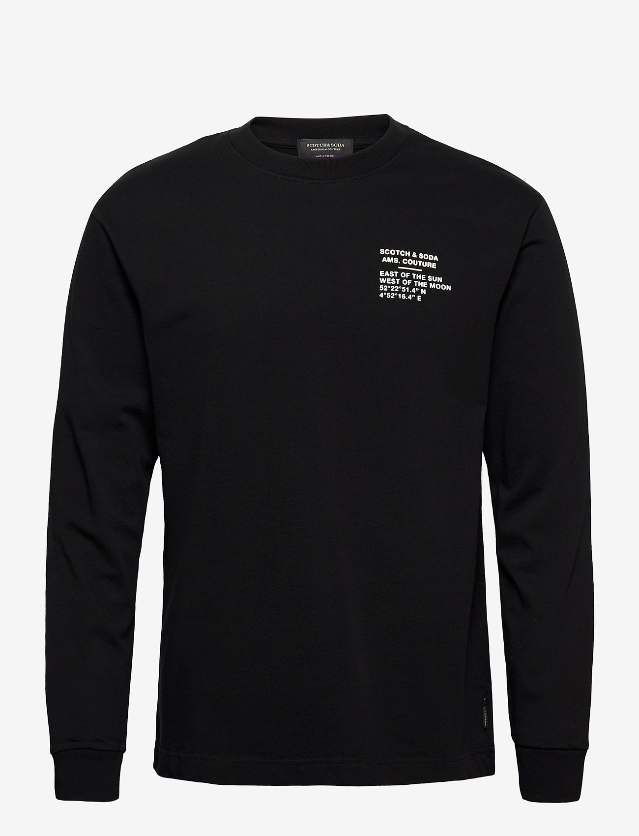 Scotch & Soda - Cotton jersey longsleeve artwork tee - black - 0