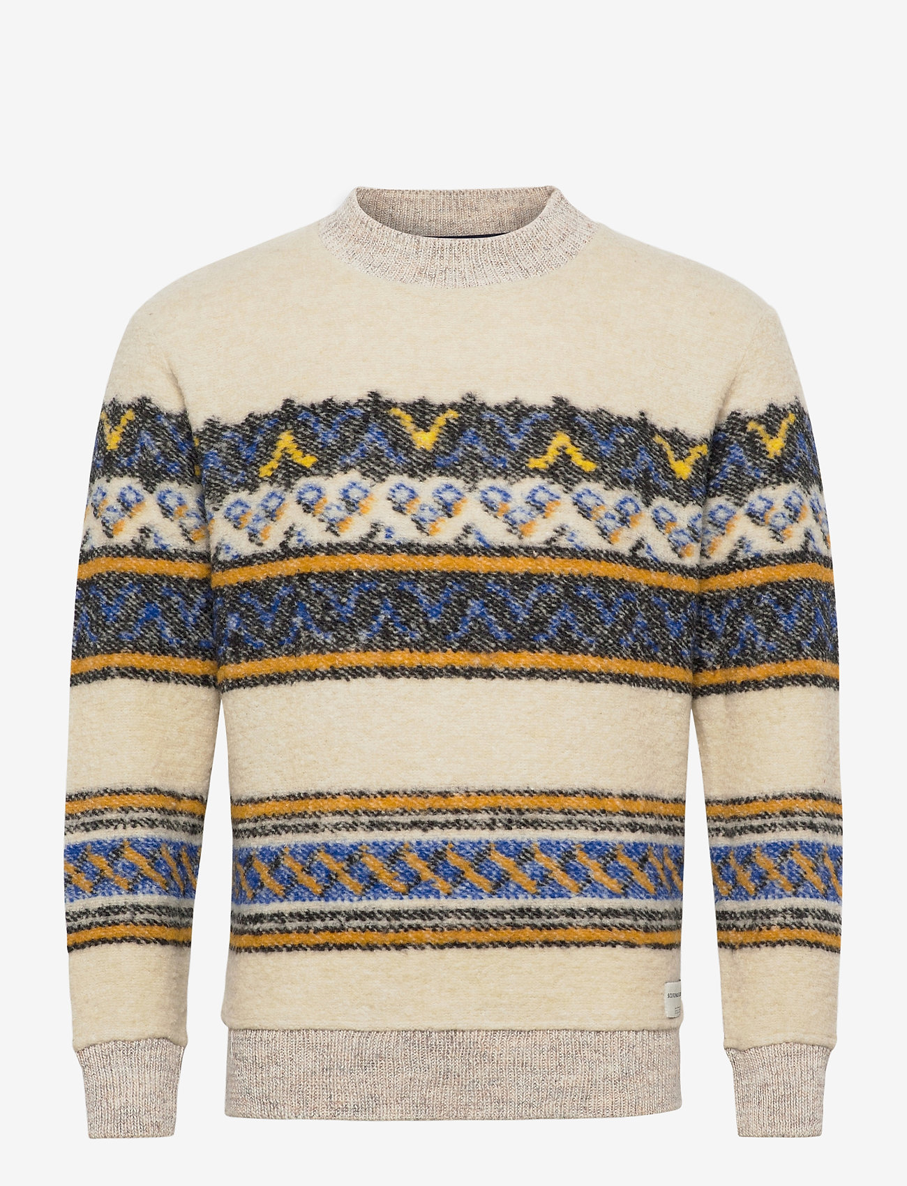 Bouclé pull with jacquard placement pattern - COMBO A