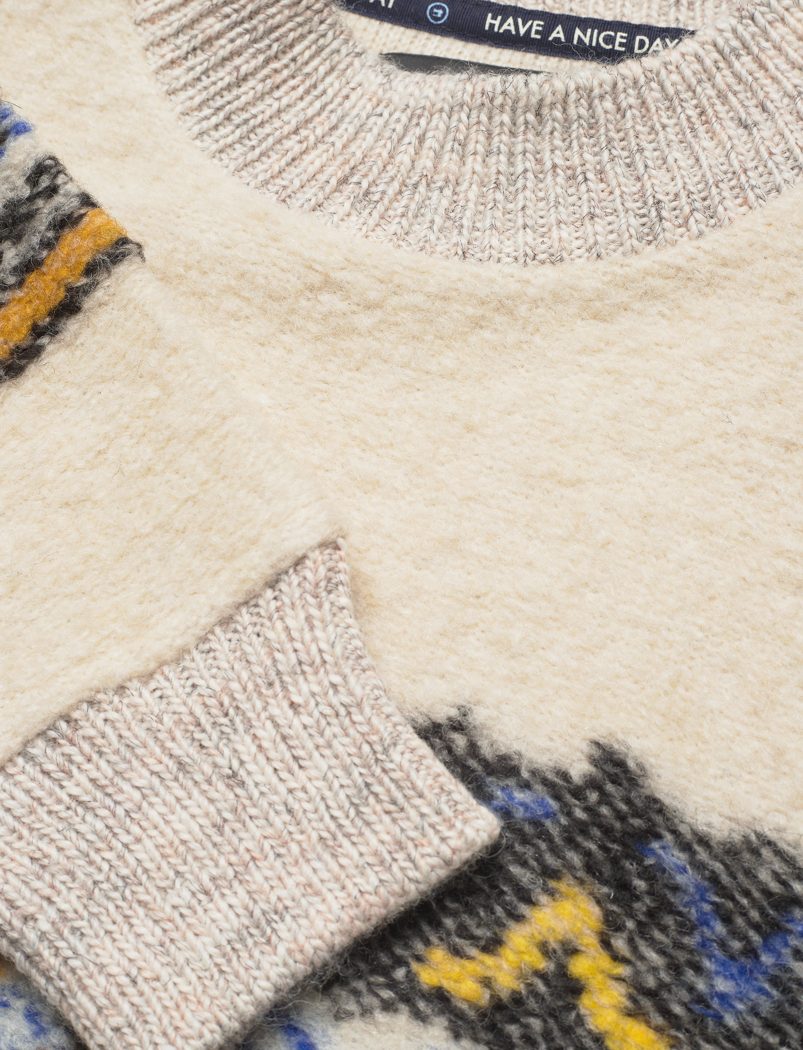Scotch & Soda - Bouclé pull with jacquard placement pattern - combo a - 2