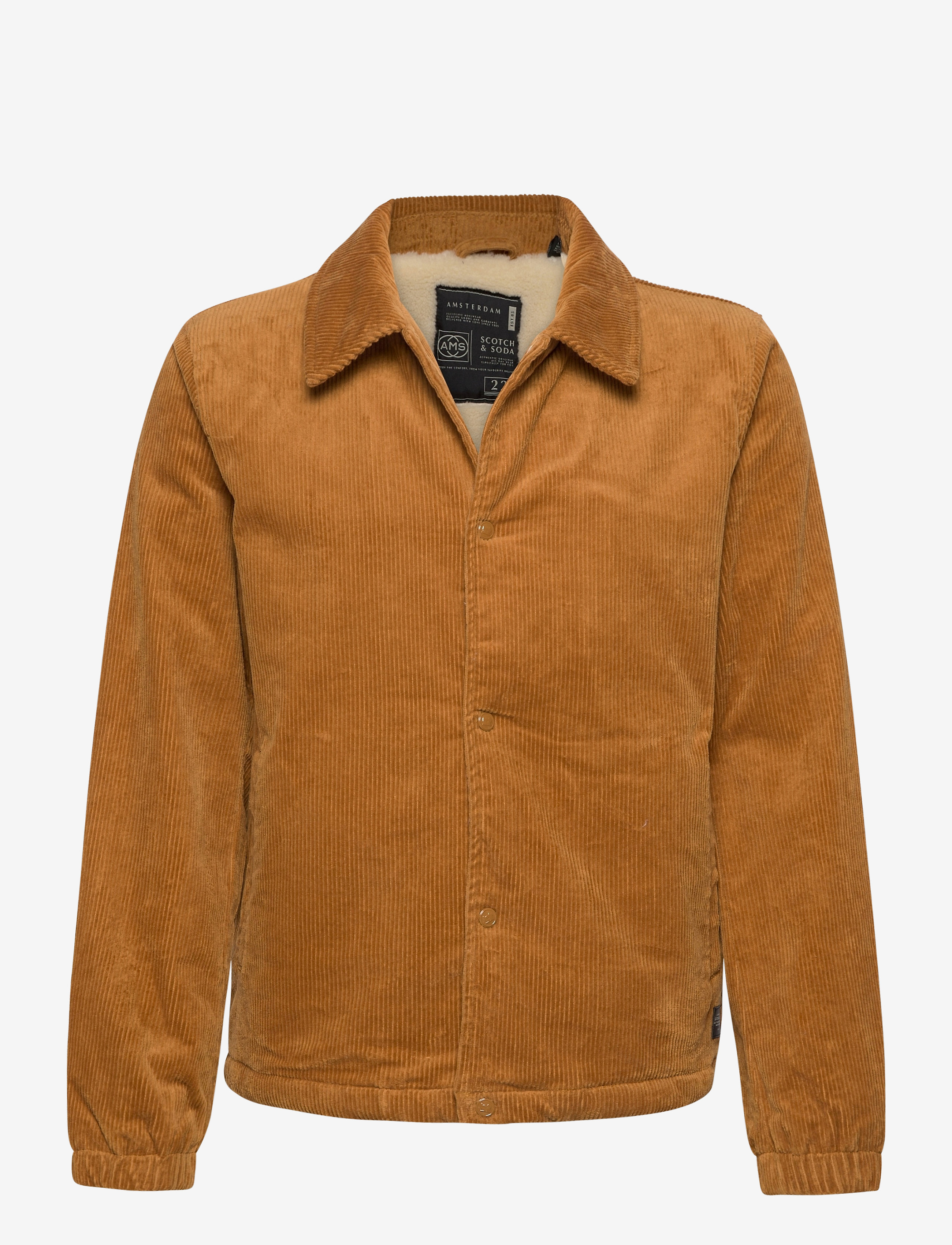 Scotch & Soda - Sherpa-lined corduroy coach jacket - camel - 0