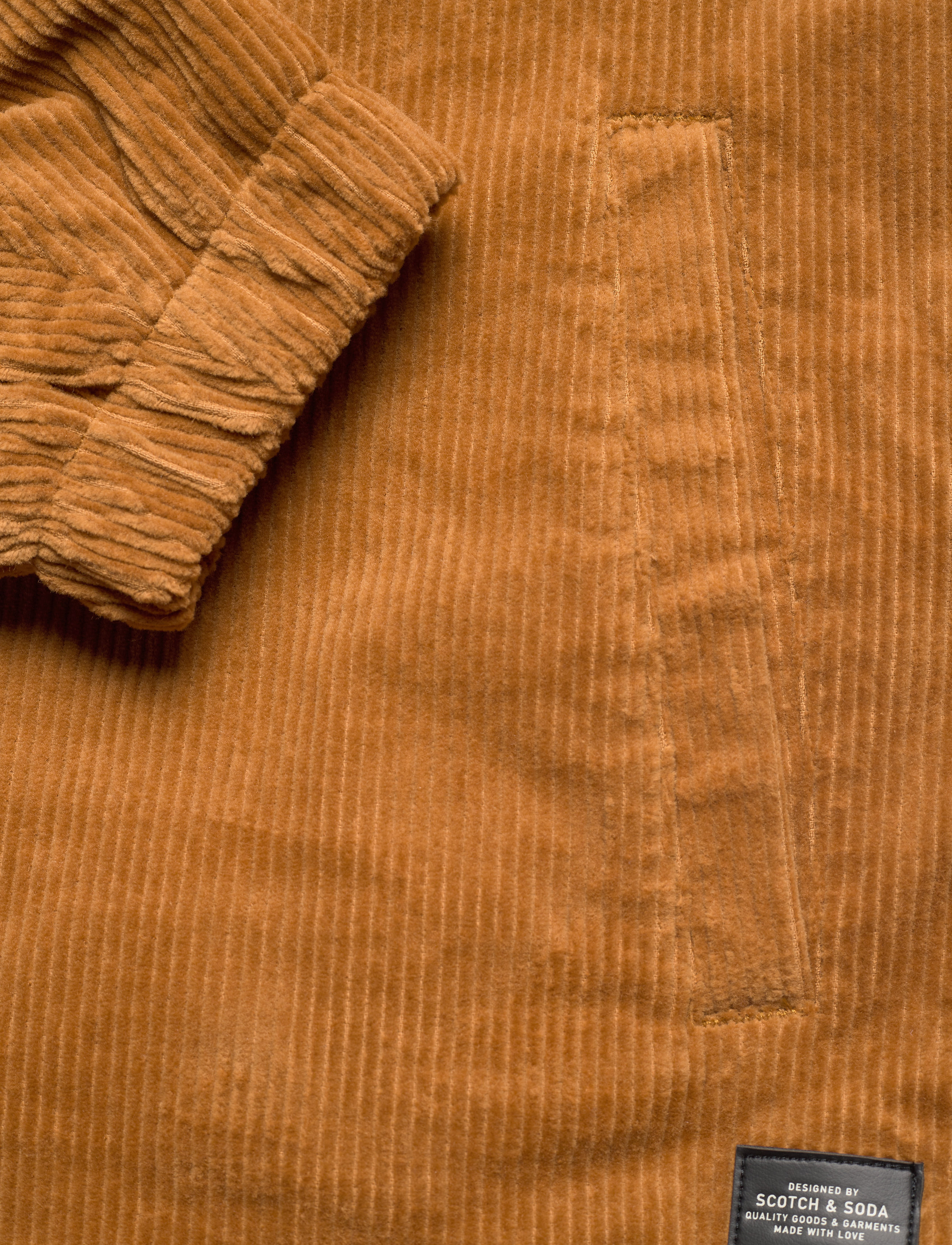 Scotch & Soda - Sherpa-lined corduroy coach jacket - camel - 4
