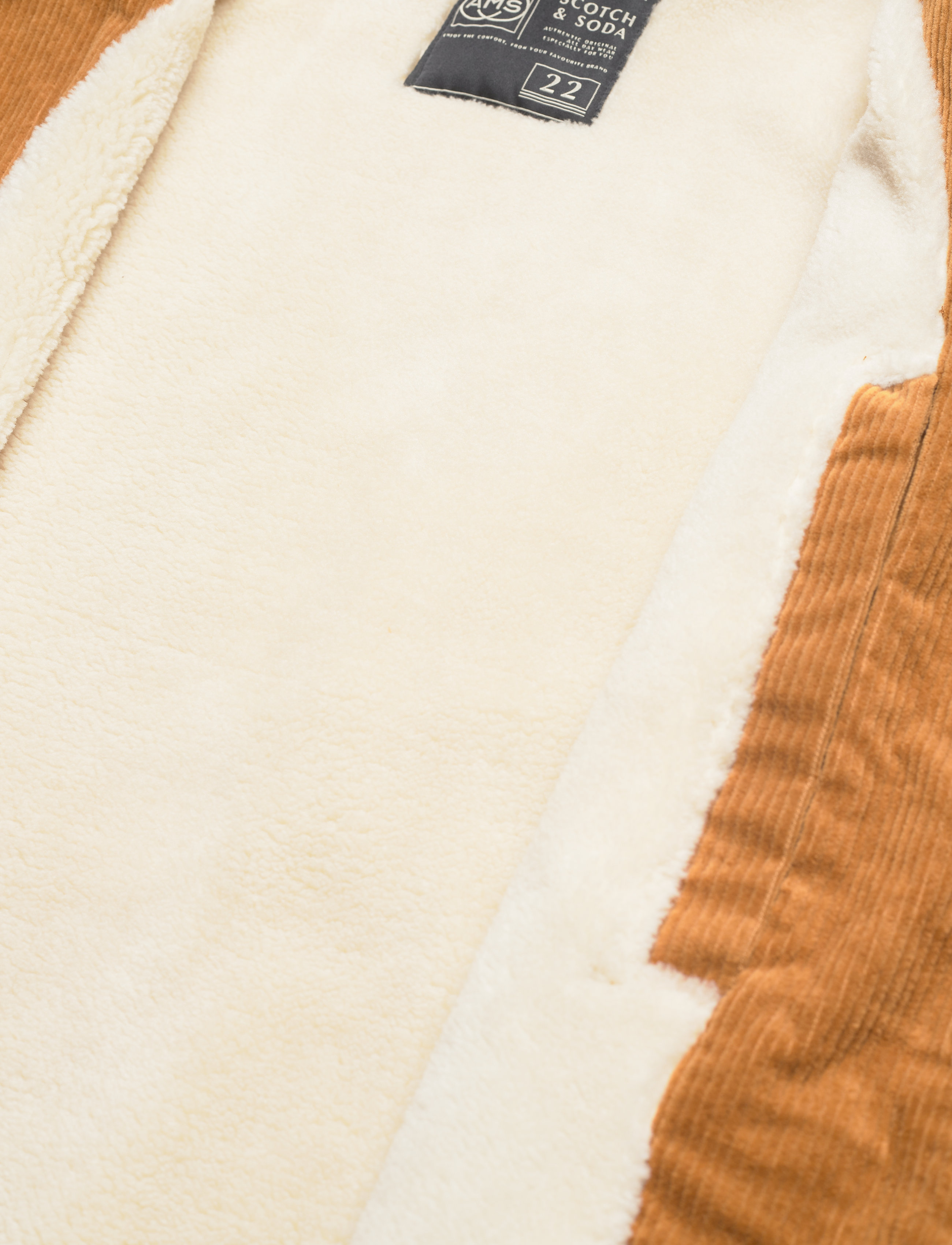 Scotch & Soda - Sherpa-lined corduroy coach jacket - camel - 5
