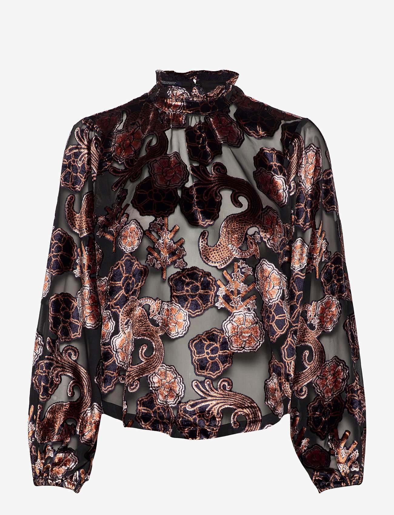 Scotch & Soda - Top in printed sheer velvet quality - combo a - 0