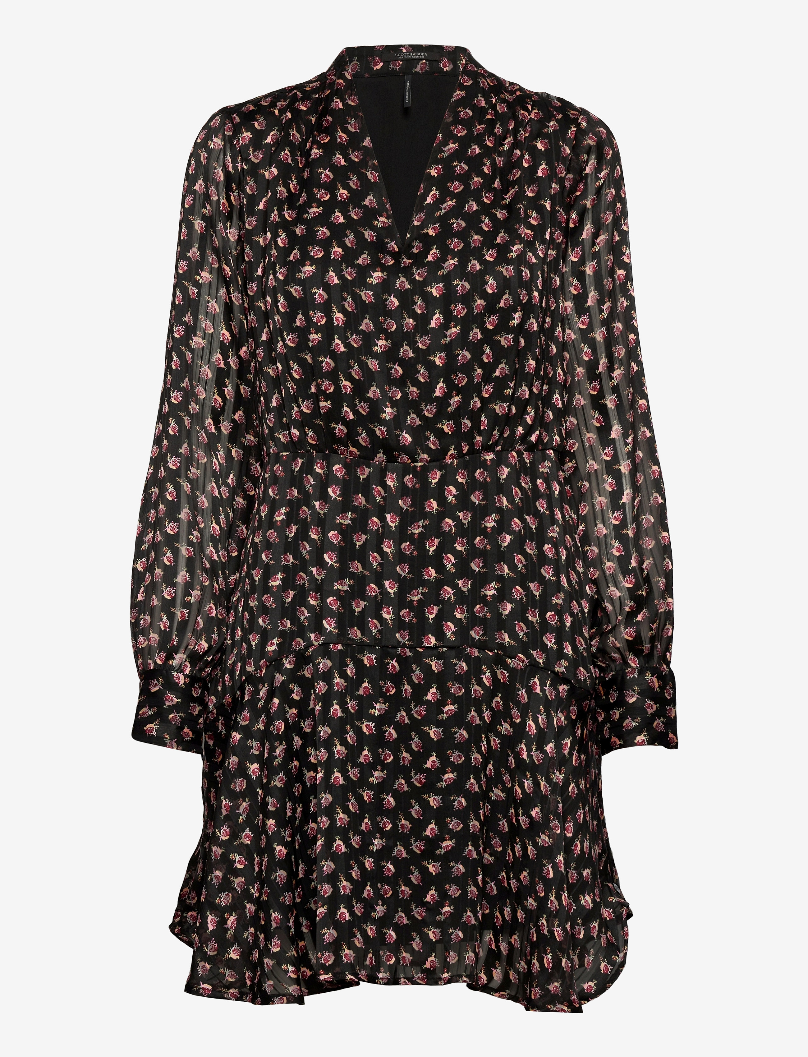 Scotch & Soda - Floral printed dress in sheer stripe quality - combo e - 1