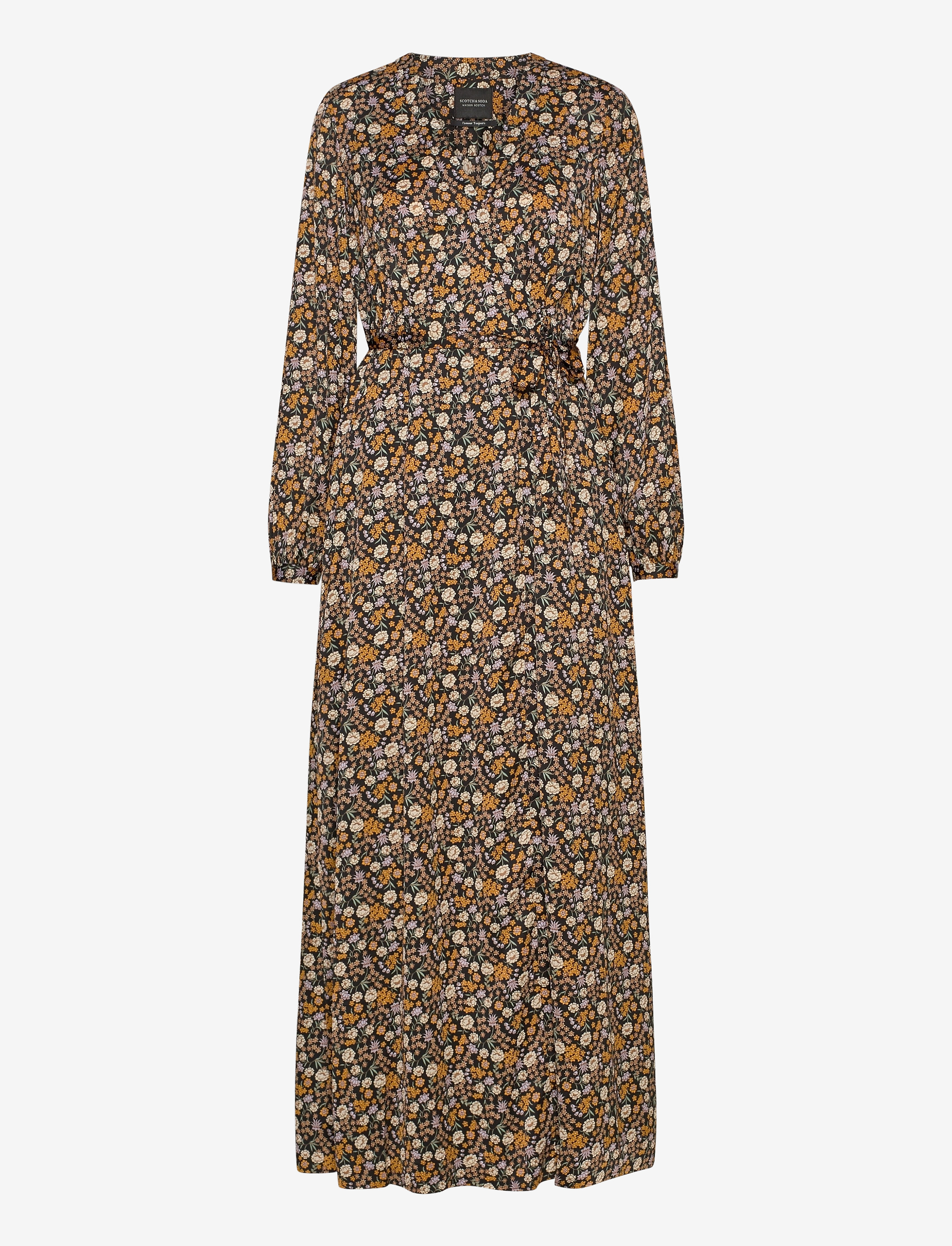 Scotch & Soda - Printed maxi length wrapover dress - combo e - 1