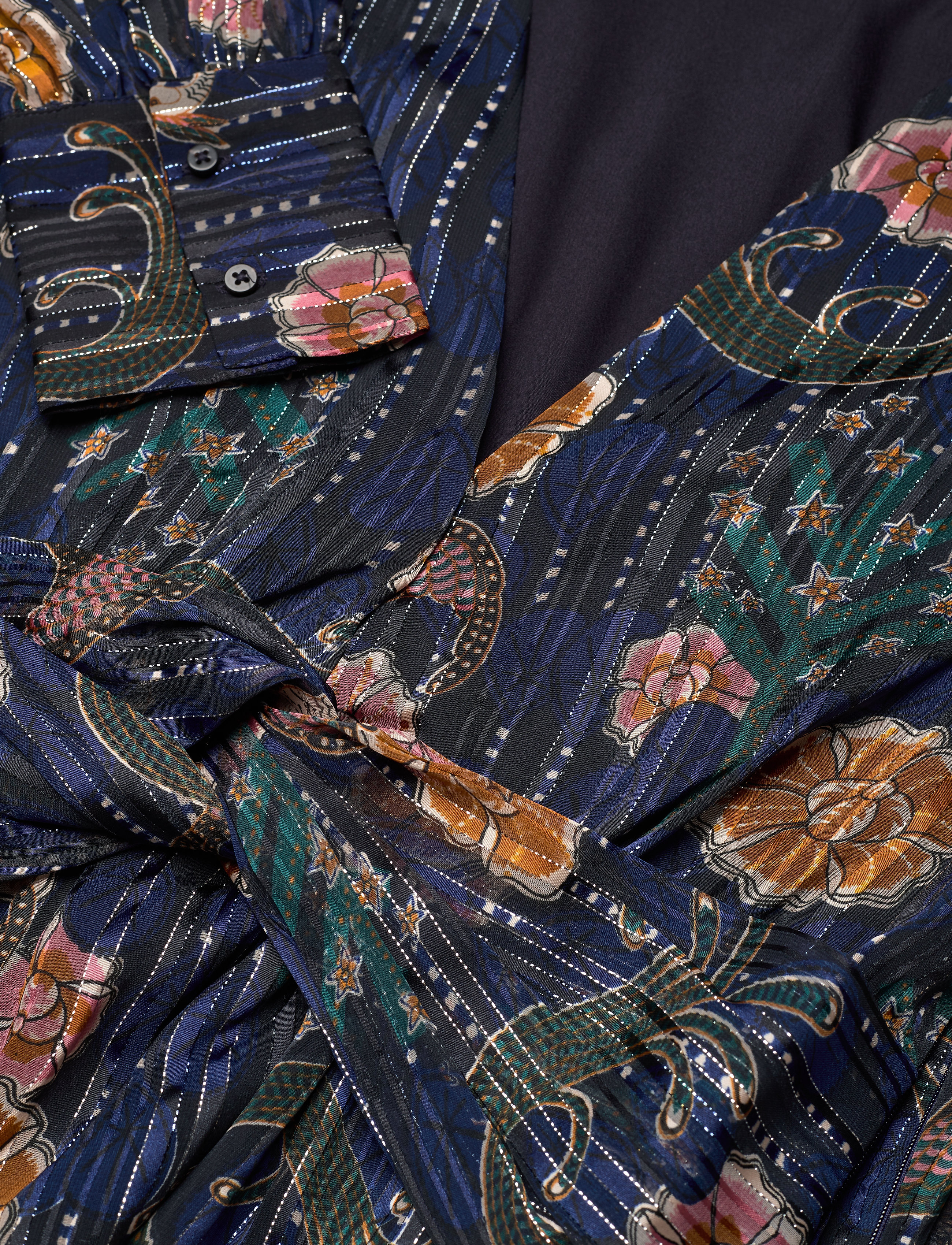 Scotch & Soda - Printed maxi dress in sheer lurex stripe quality - combo a - 2