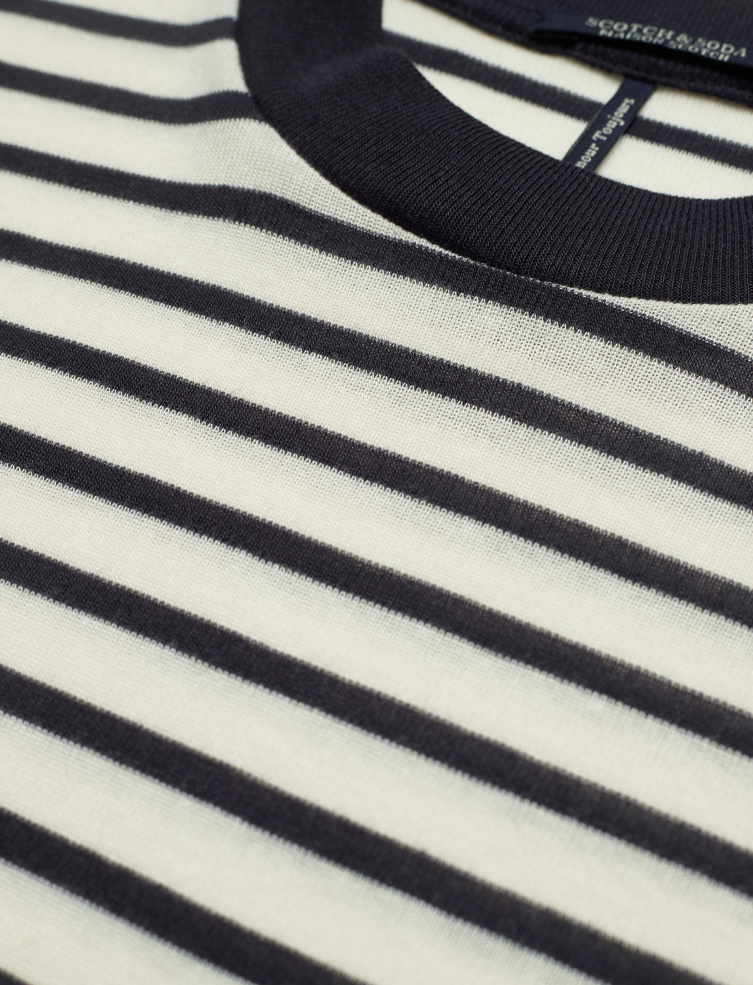 Scotch & Soda - Striped tee with high neck in Tencel quality - combo t - 2