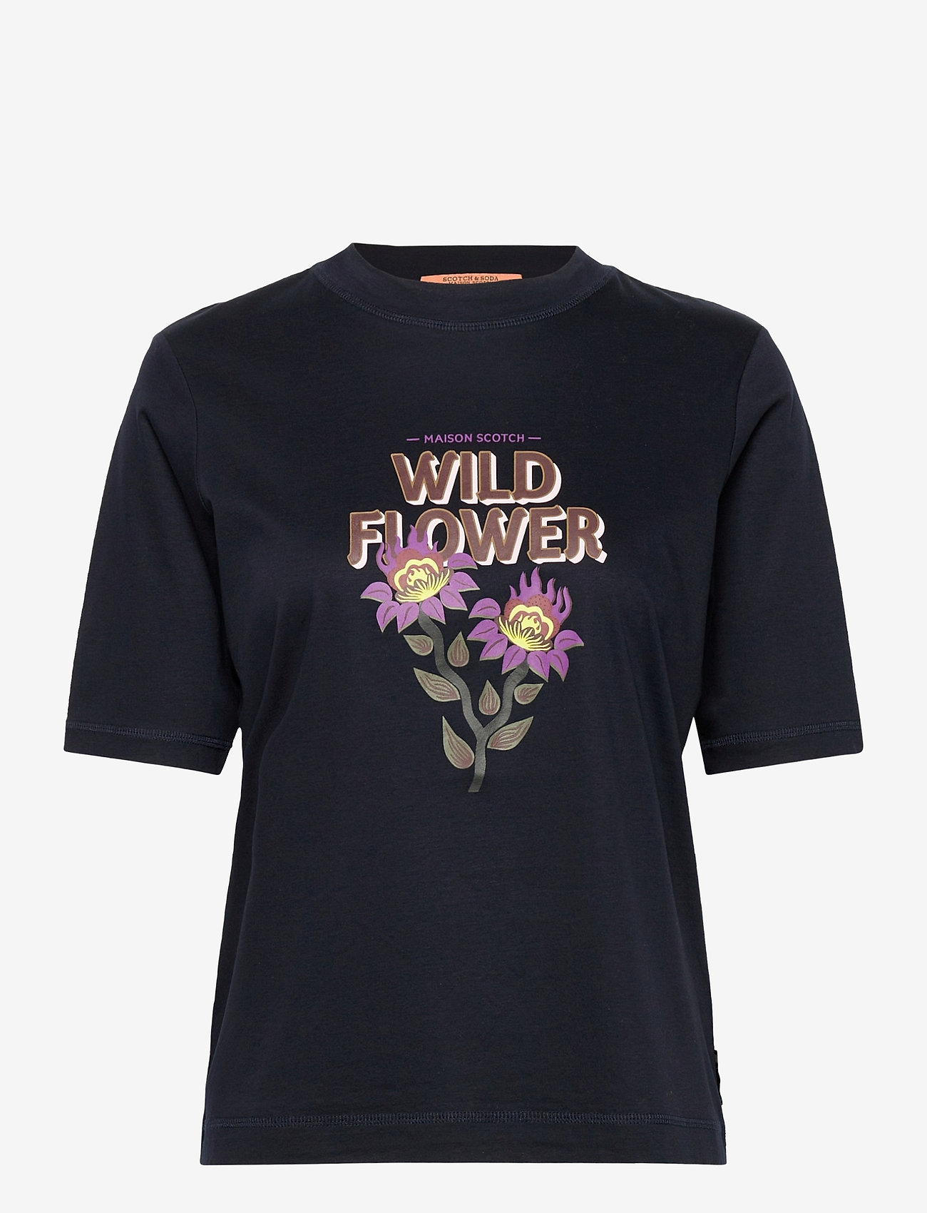 Scotch & Soda - Regular fit tee with chest artwork - night - 0