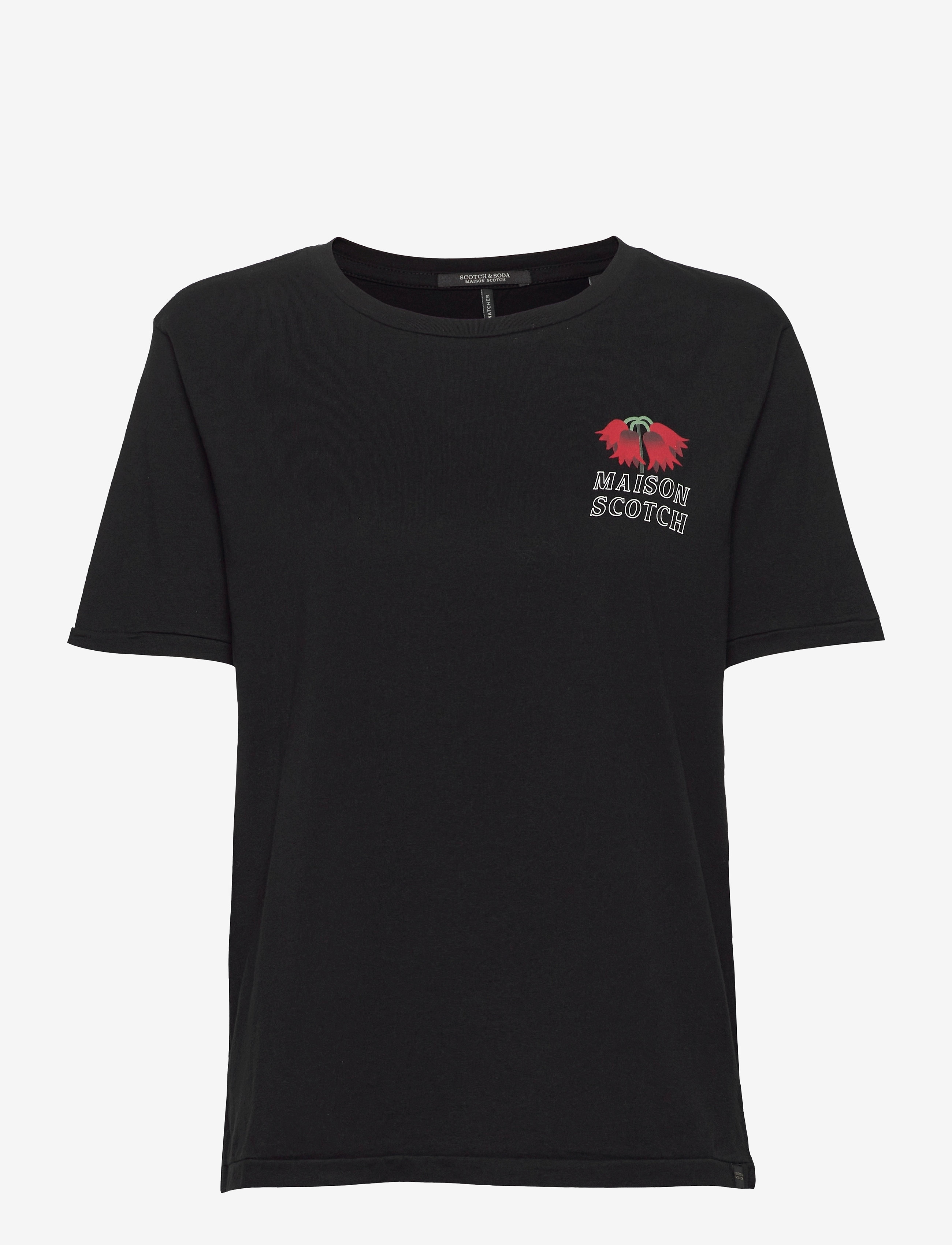 Scotch & Soda - Relaxed fit tee in organic cotton quality with artworks - black - 1
