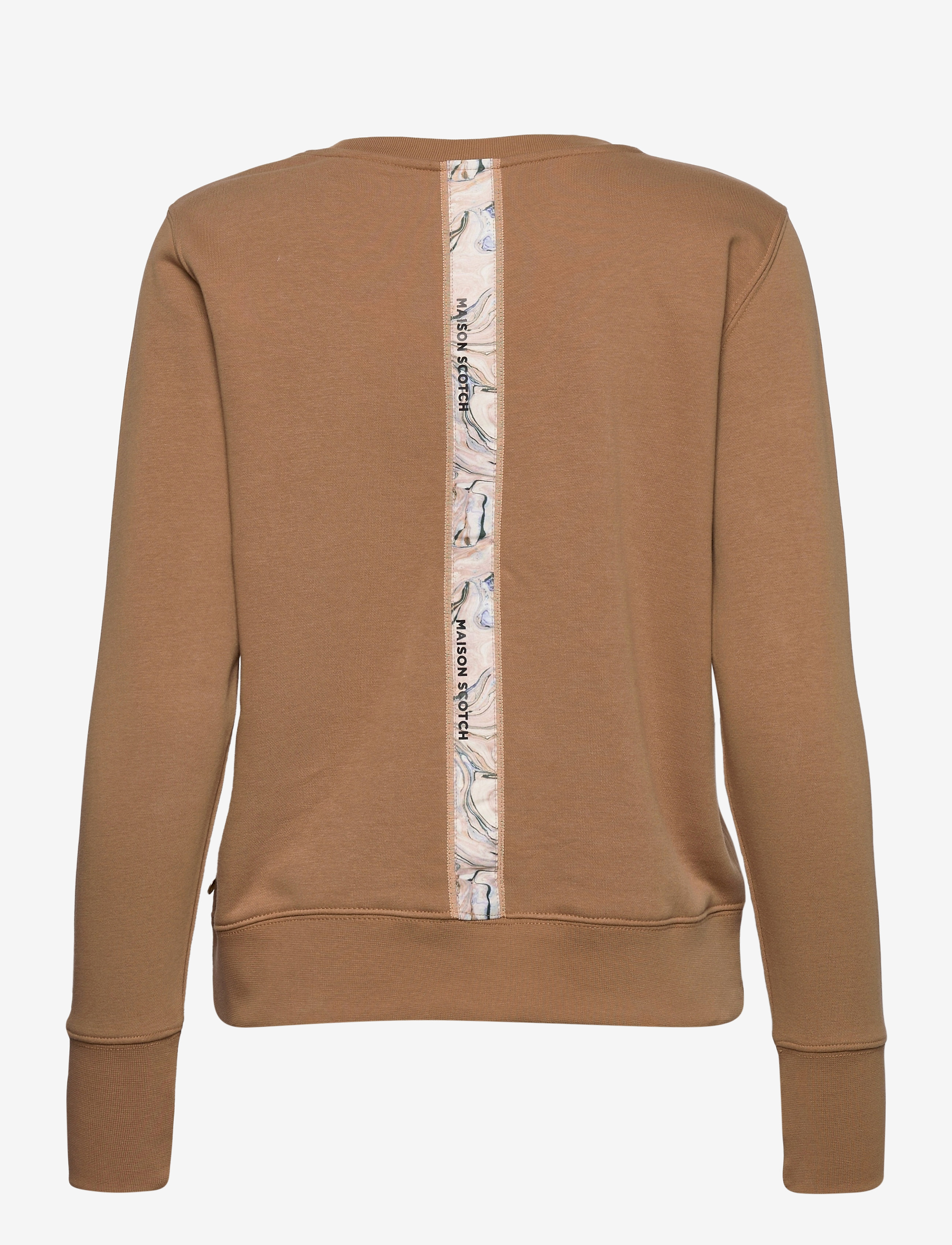 Scotch & Soda - Relaxed fit crewneck sweat with tape at centre back - camel - 1