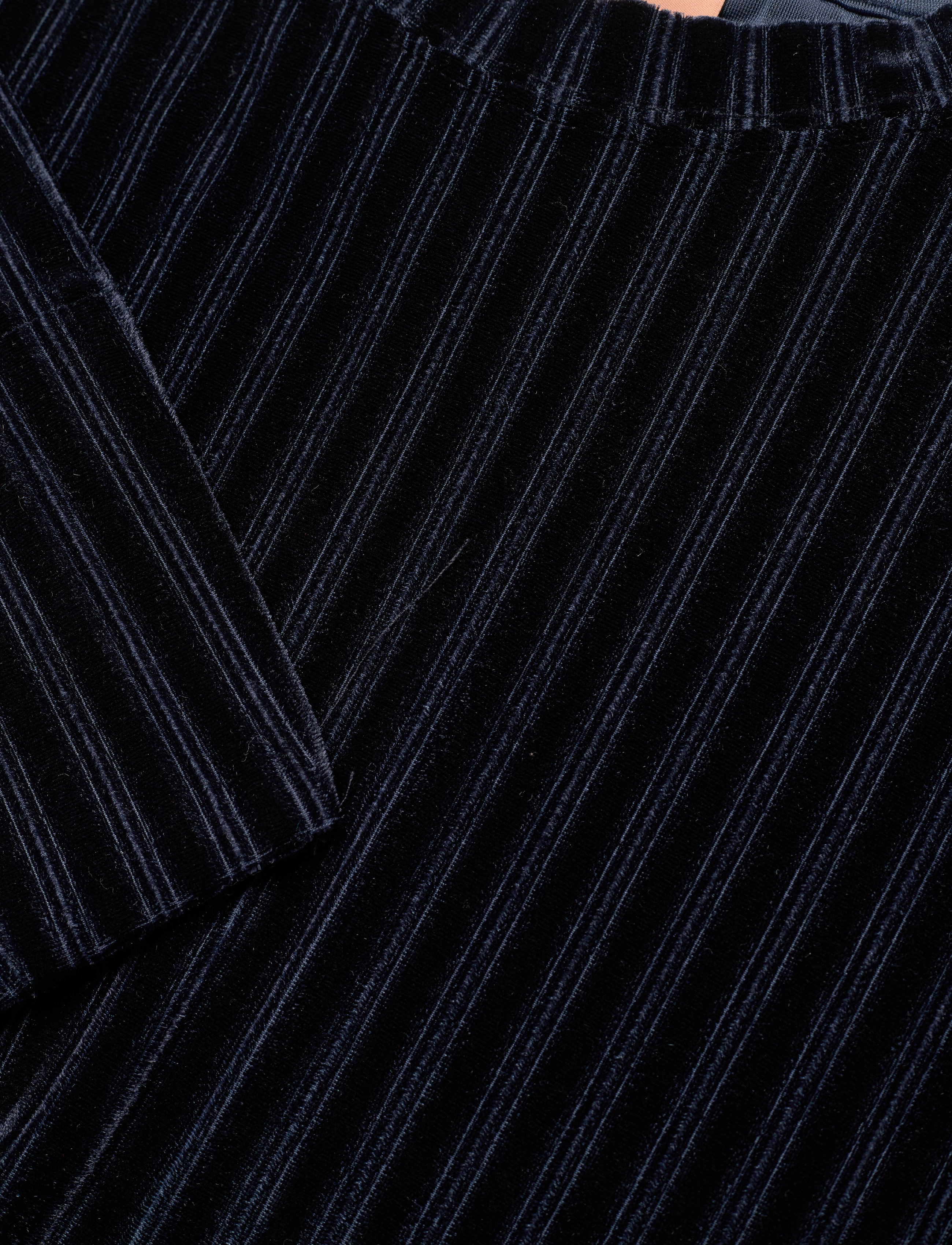 Scotch & Soda - Striped velvet crewneck sweat with knot detail - night - 2