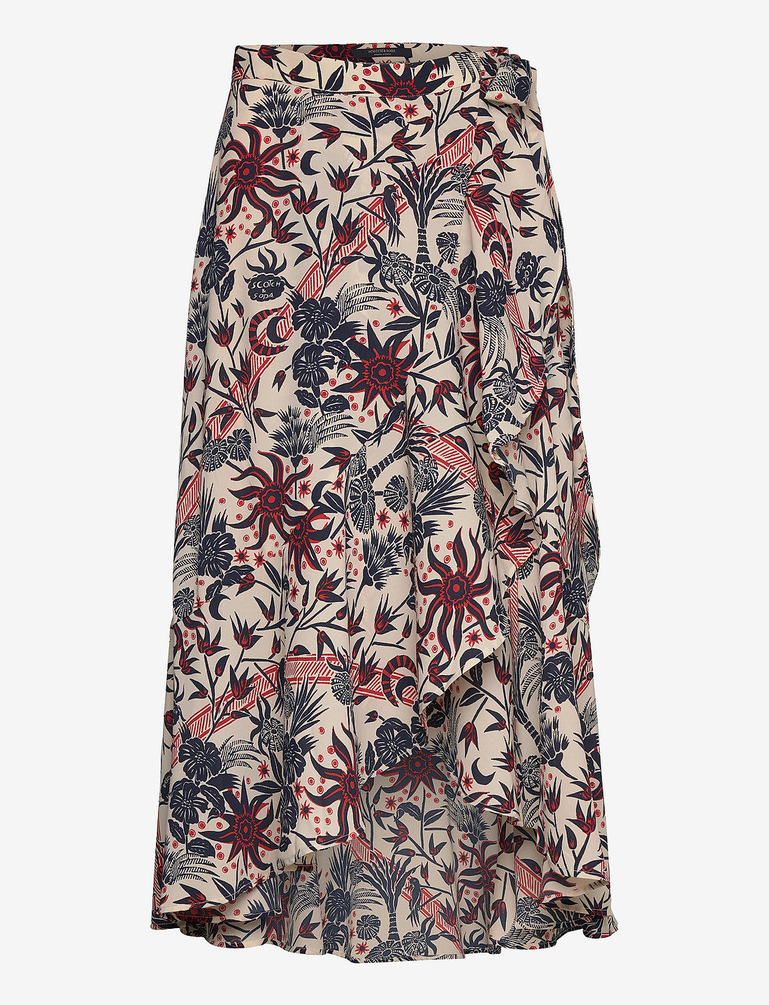 Scotch & Soda - Midi allover printed wrap skirt - combo h - 0