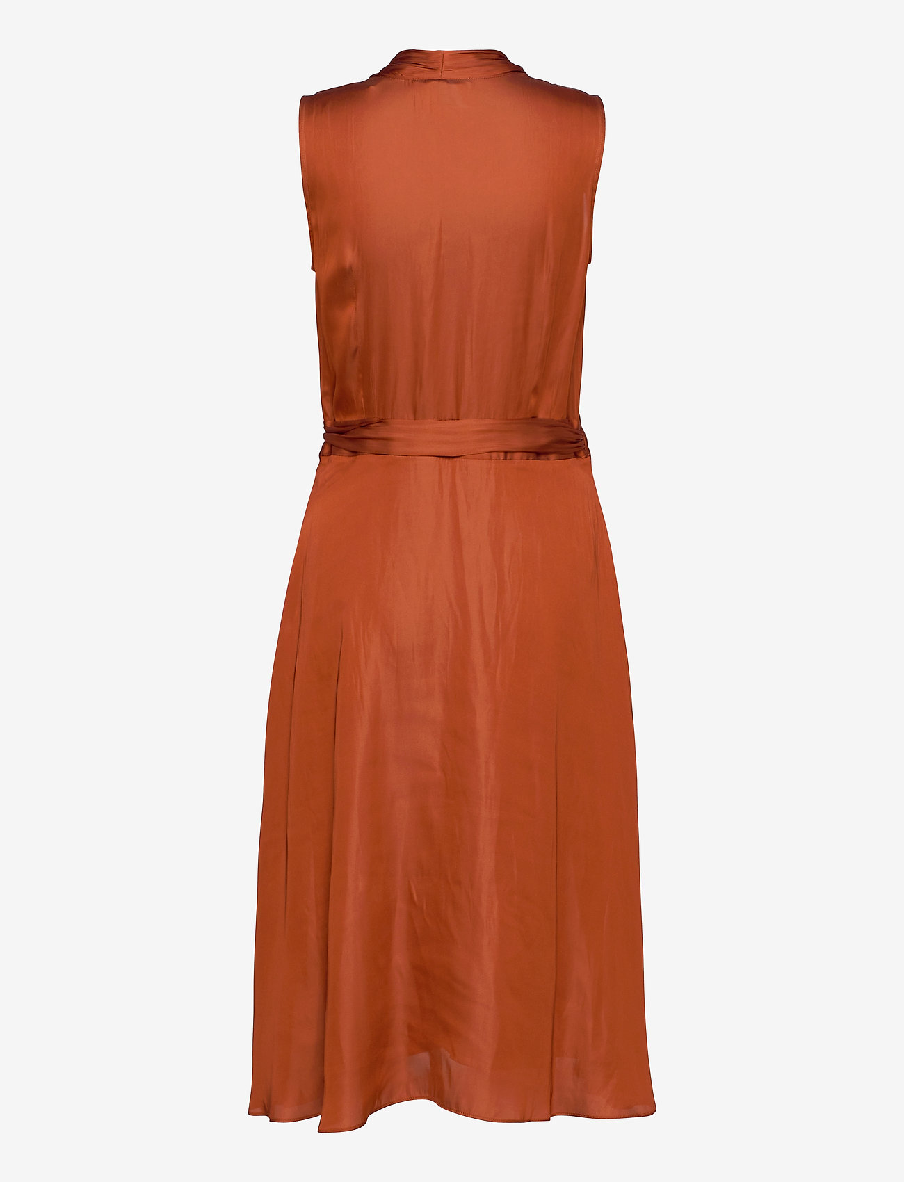 Scotch & Soda - Sleeveless midi length wrap dress with tie - copper - 1