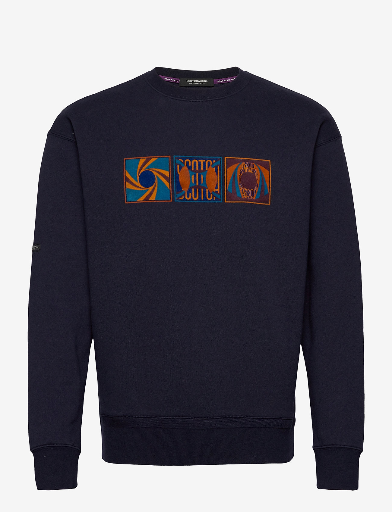 Scotch & Soda - Felpa crewneck sweat with colorful artwork - night - 0