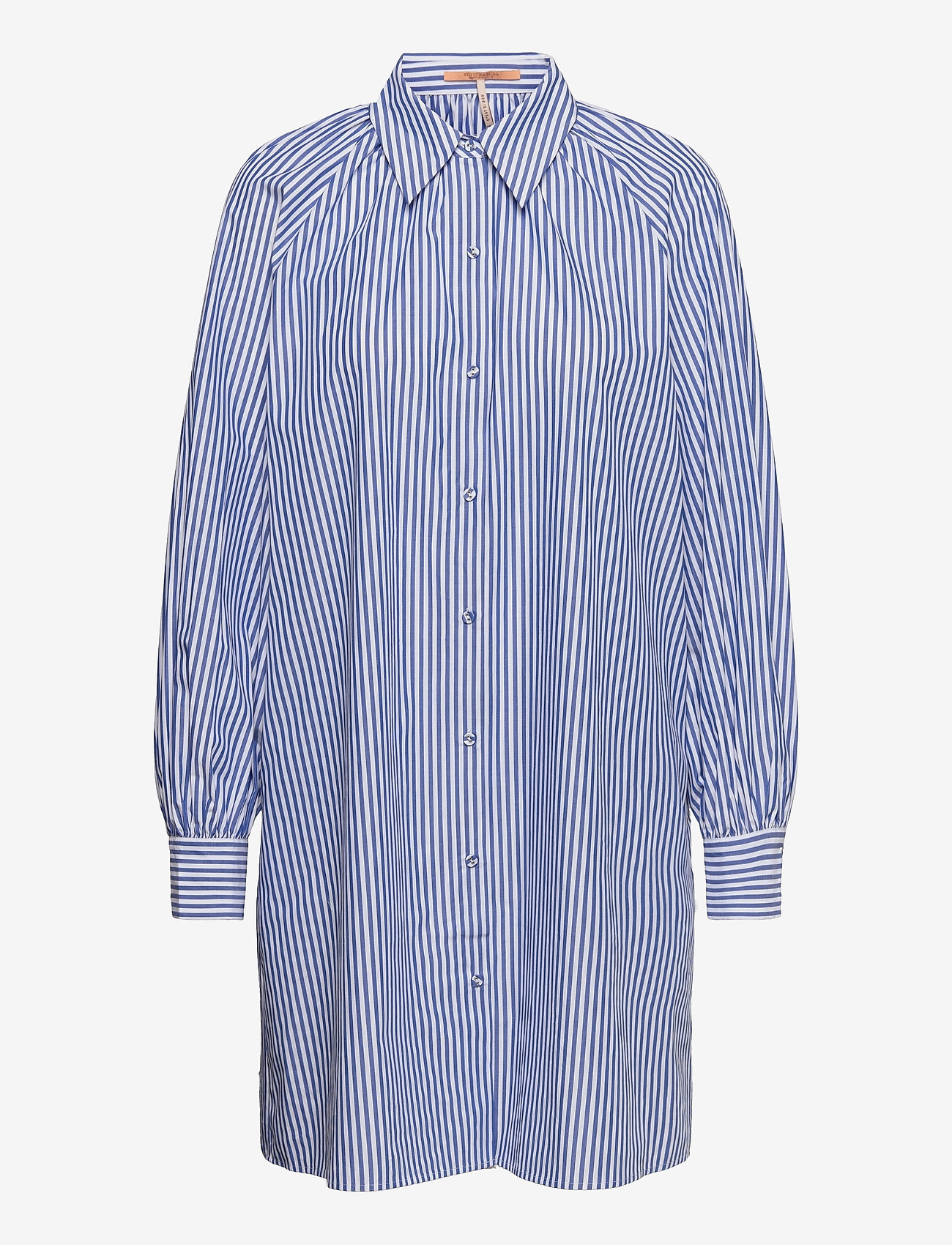 Scotch & Soda - Crispy organic cotton shirt dress with gathers at neckline - särkkleidid - combo s - 0