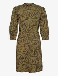 Printed fitted button-through dress, Scotch & Soda