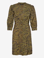 Scotch & Soda - Printed fitted button-through dress - midi-kleider - combo j - 0