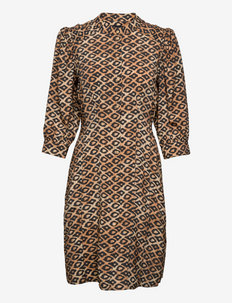Printed fitted button-through dress, Scotch & Soda
