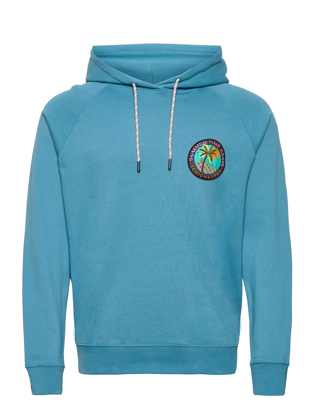 Relaxed fit felpa hoodie with badge - POOL