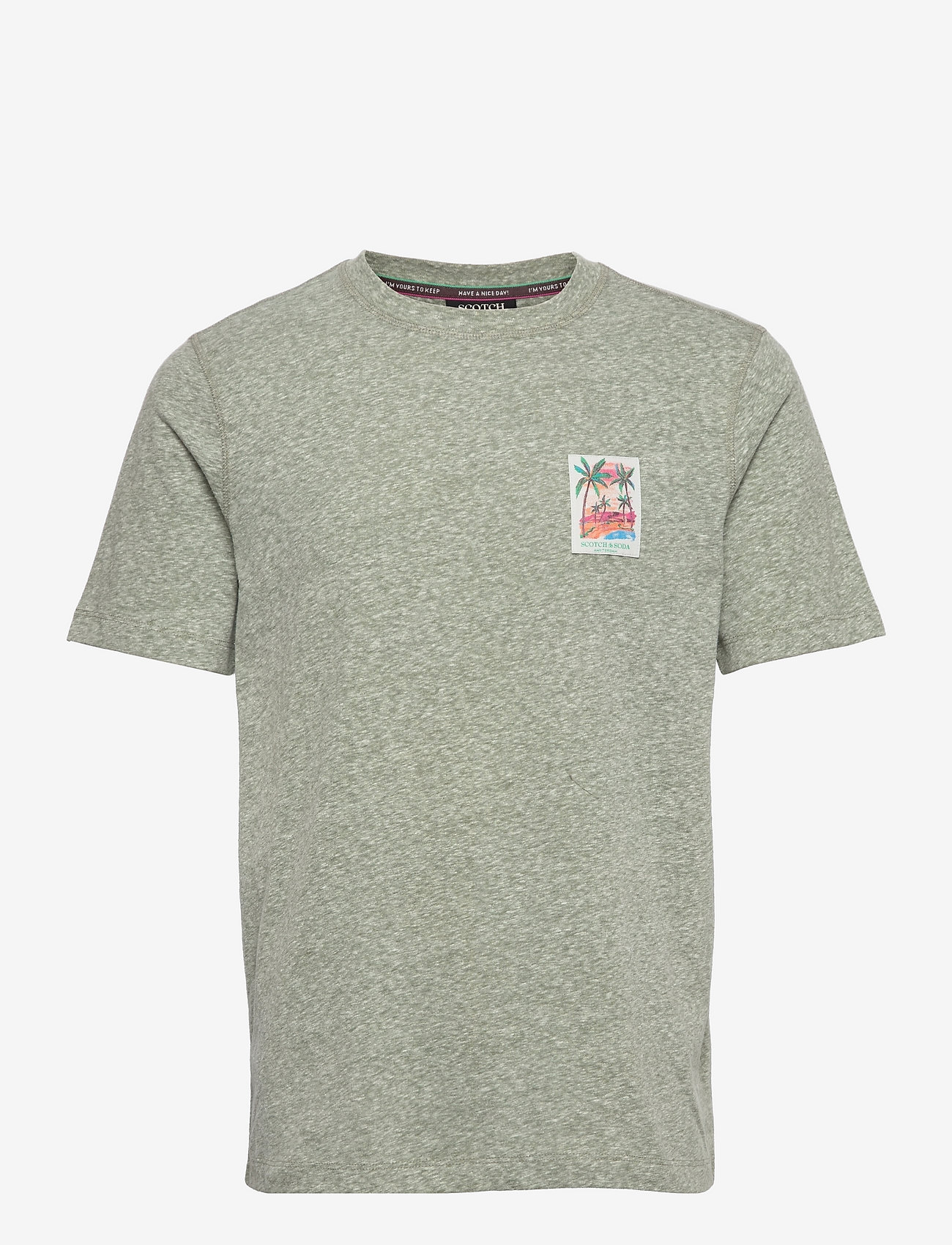 Scotch & Soda - Mélange crewneck jersey T-shirt - army melange - 0