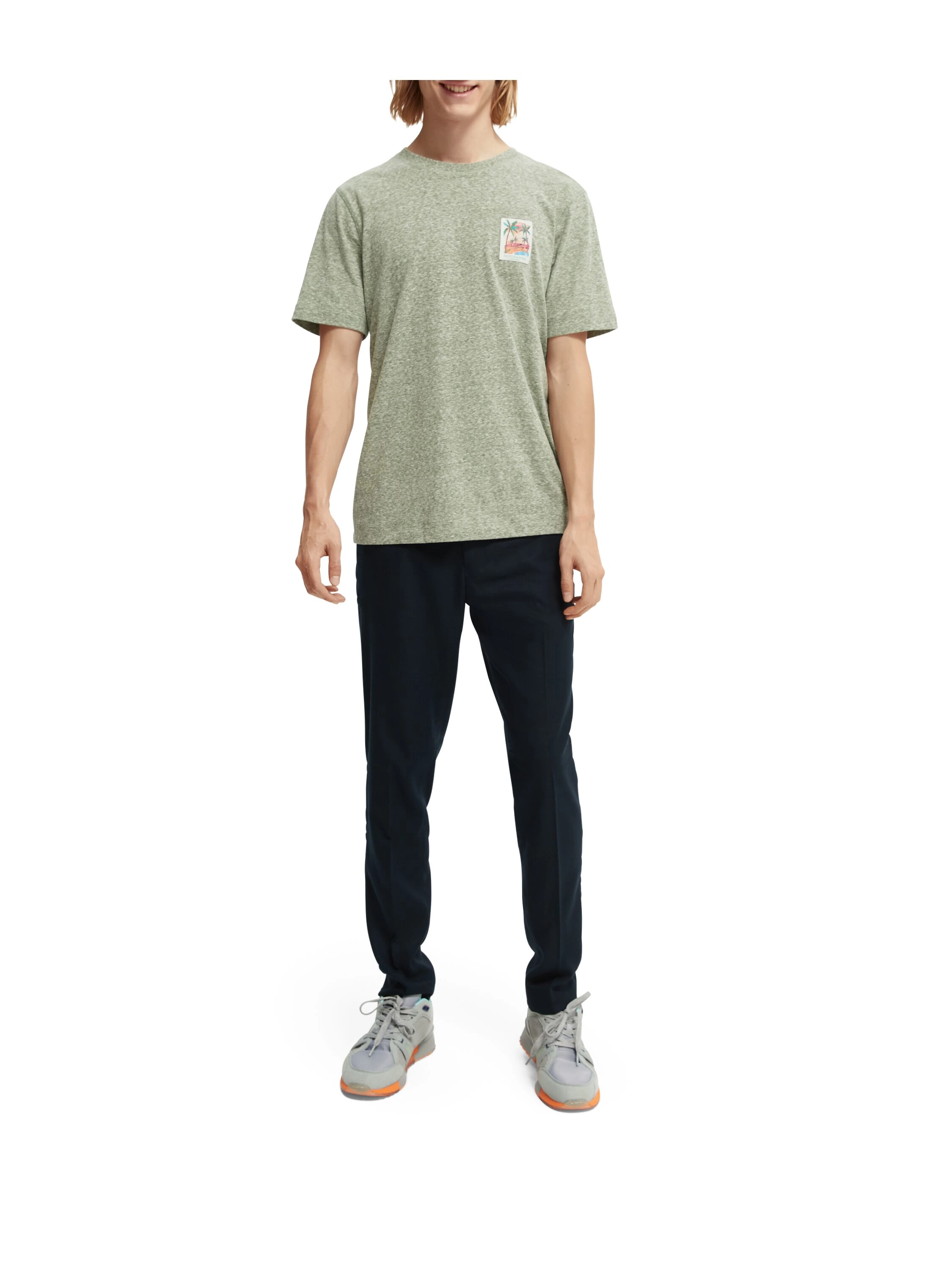 Scotch & Soda - Mélange crewneck jersey T-shirt - army melange - 2