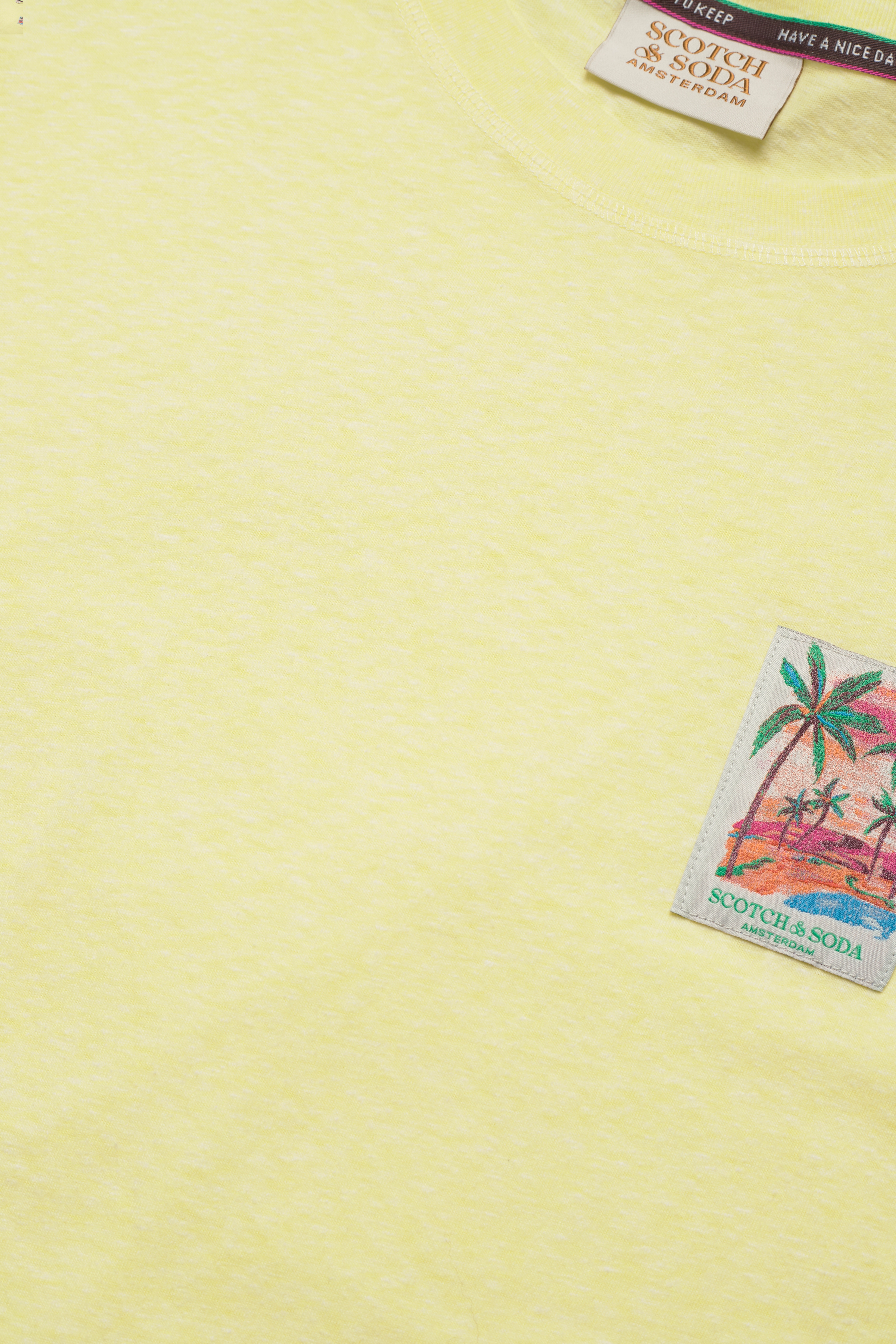 Scotch & Soda - Mélange crewneck jersey T-shirt - lemonade melange - 3