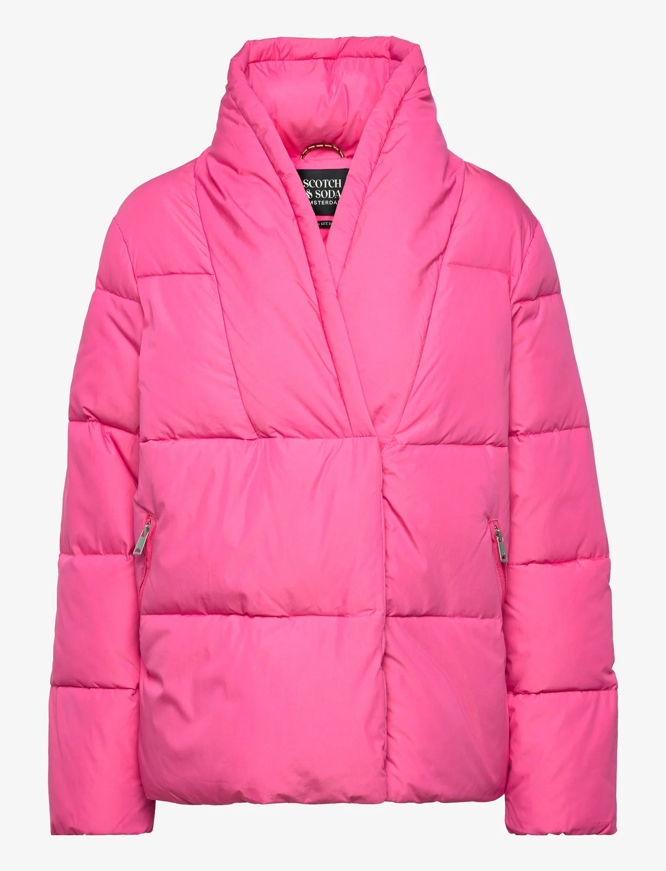 Scotch & Soda - Asymmetric closure puffer coat with Repreve® filling - winter jacket - soft rose - 0