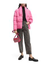 Scotch & Soda - Asymmetric closure puffer coat with Repreve® filling - winter jacket - soft rose - 2